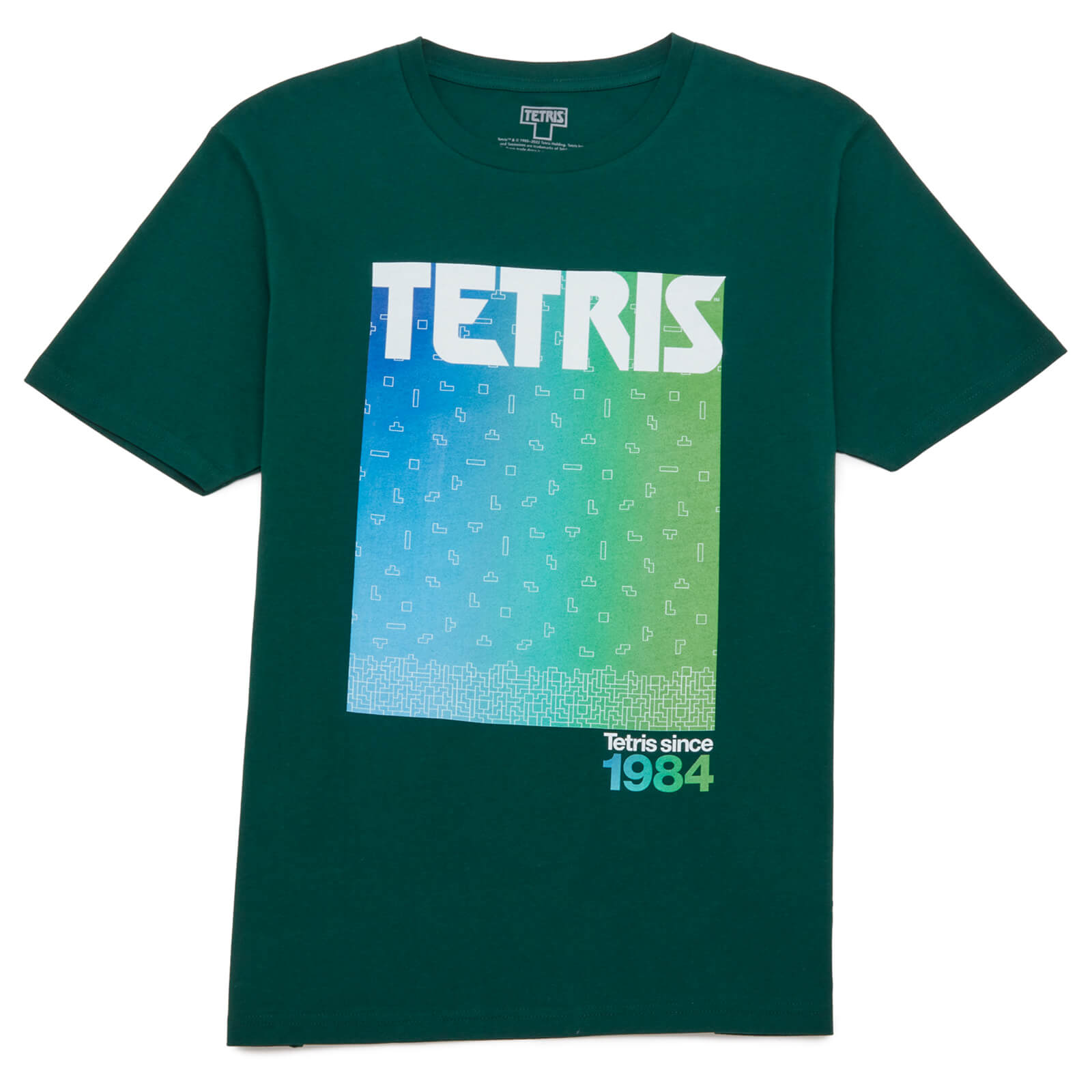 Tetris™ Scattered Blocks Unisex T-Shirt - Green - XL - Green