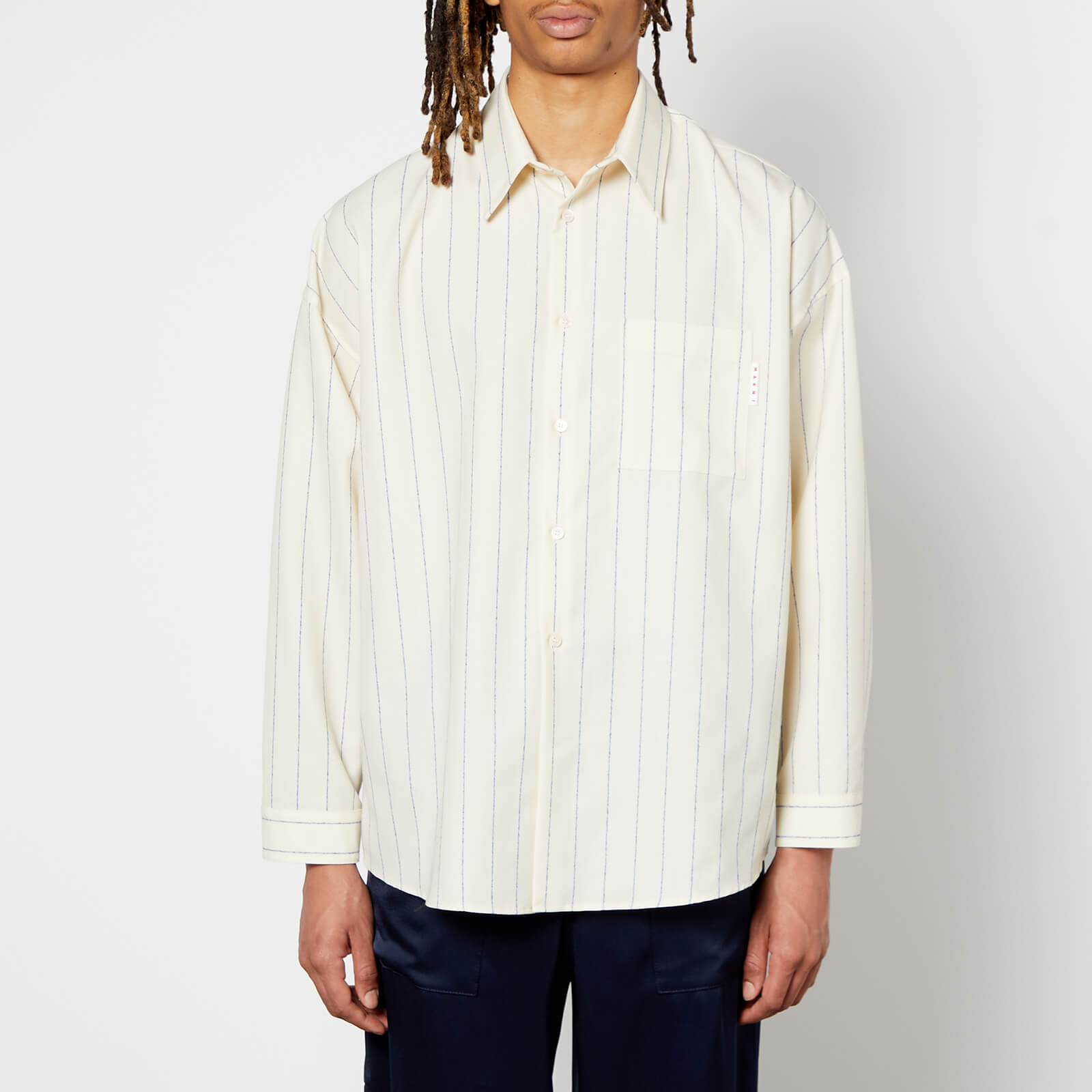 Marni Men's Pin Stripe Shirt - Ivory - IT 46/S