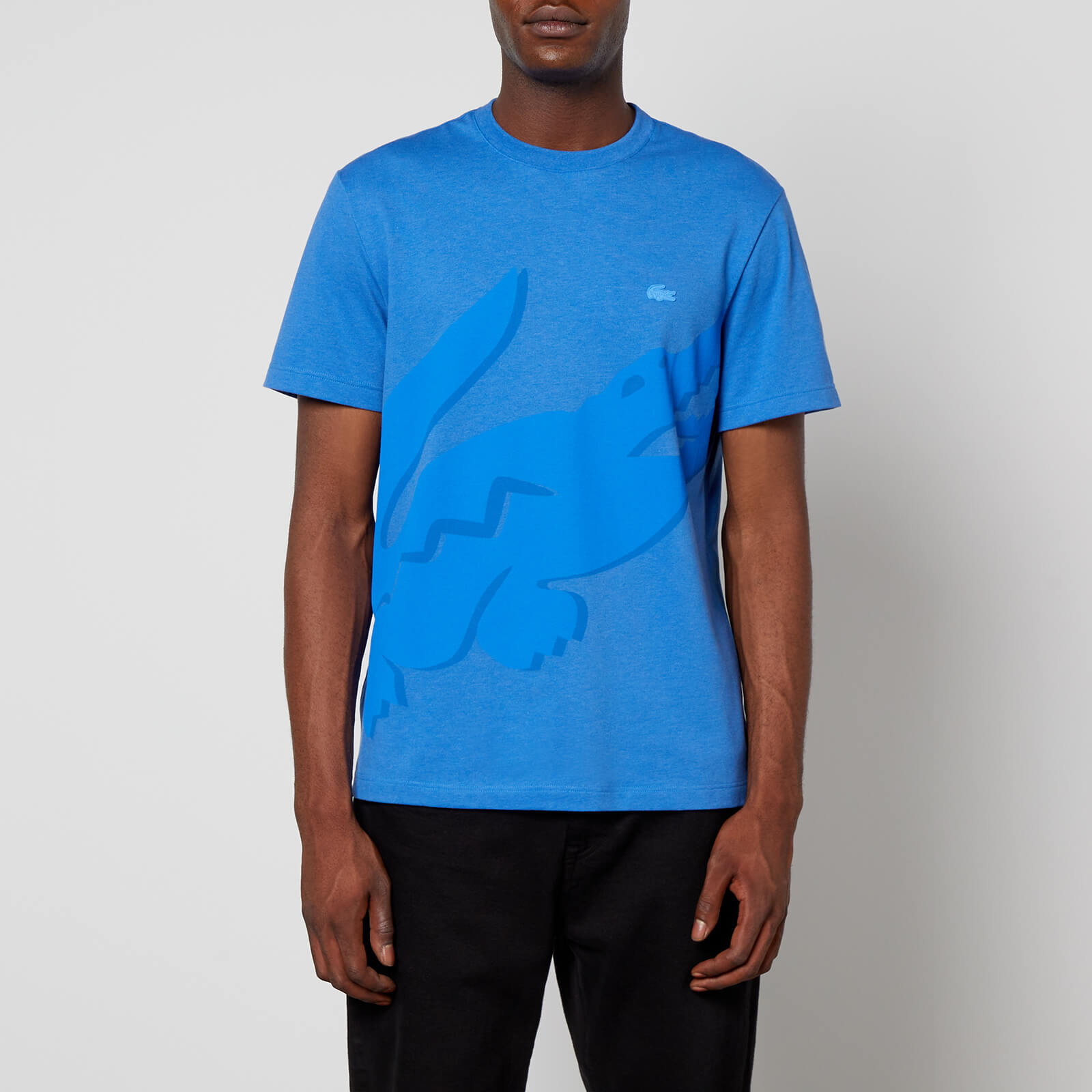 lacoste men's crocodile print t-shirt - heather air - 3/s