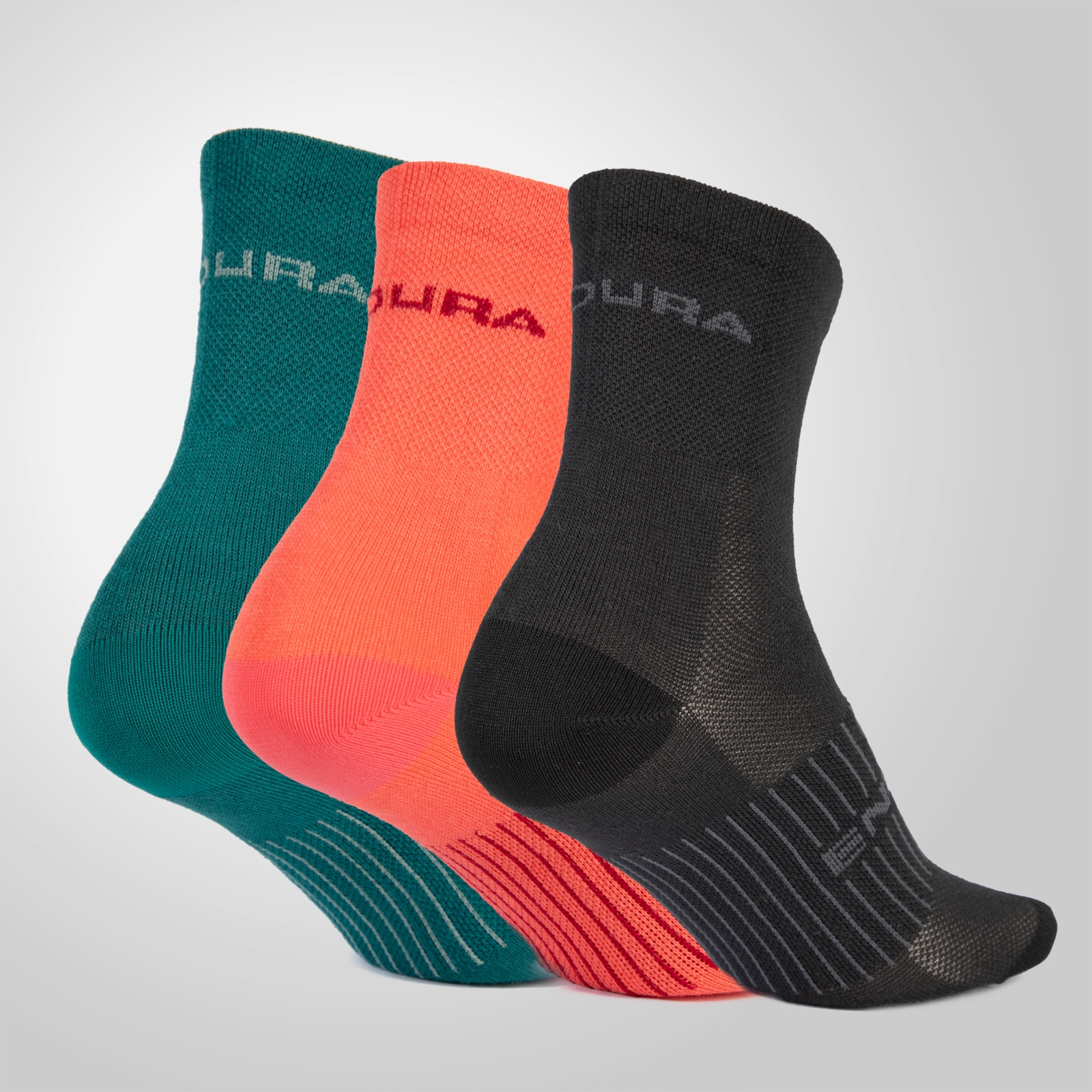 Endura COOLMAX® Stripe Socks Triple Pack - Black | Extra 10% off first order.