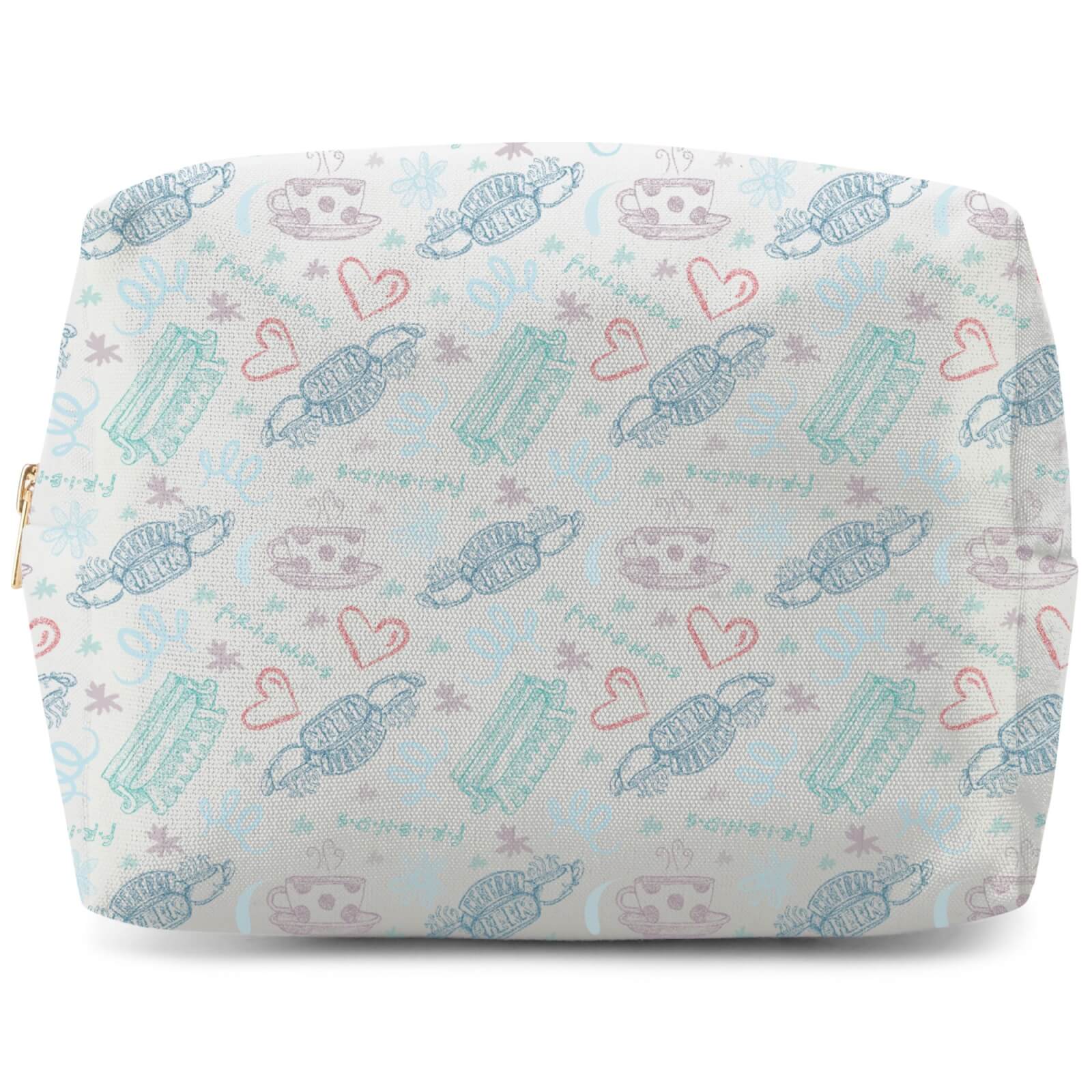 Friends Central Perk Sketch Pattern Makeup Bag