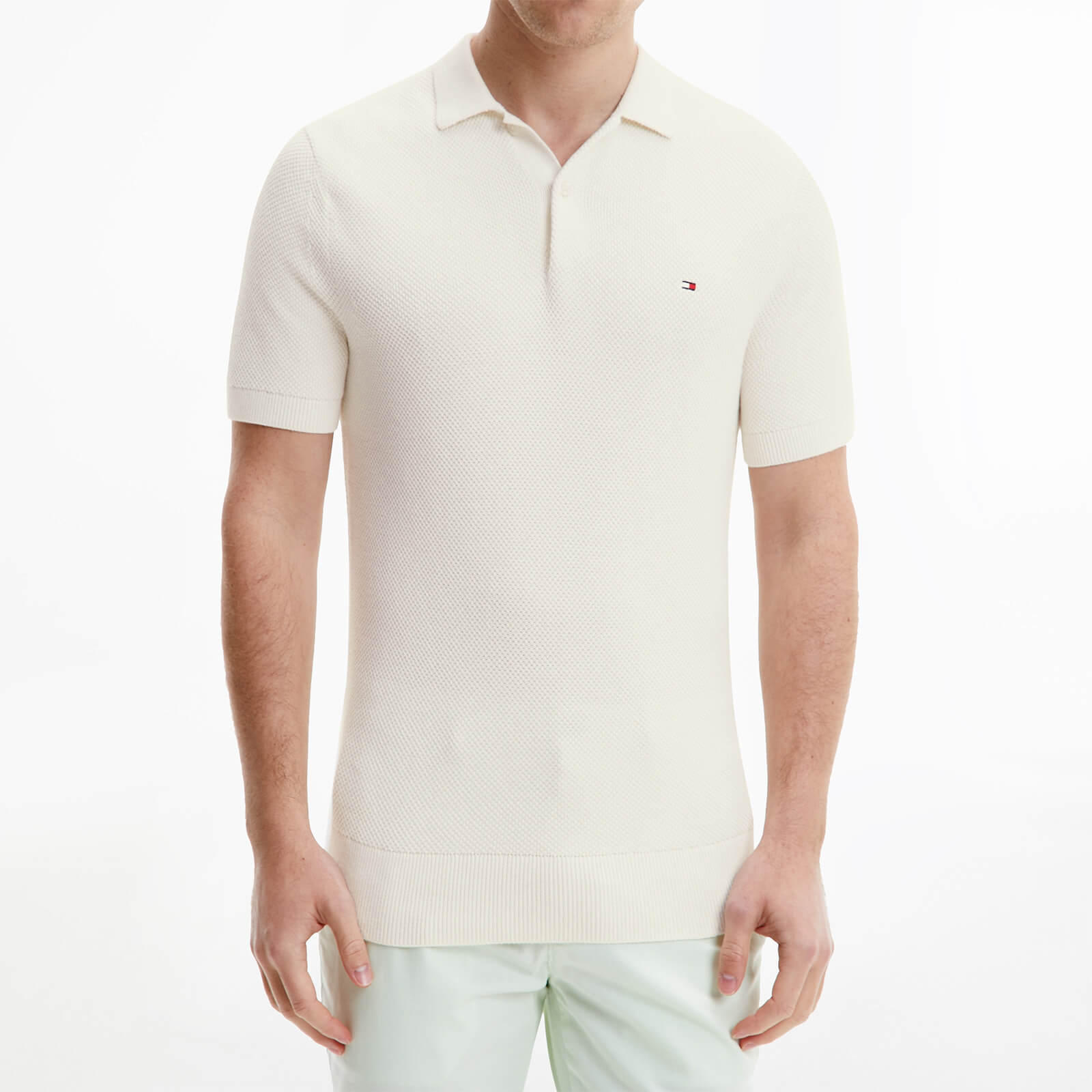 Tommy Hilfiger Men's Pique Structure Polo Shirt - White - S