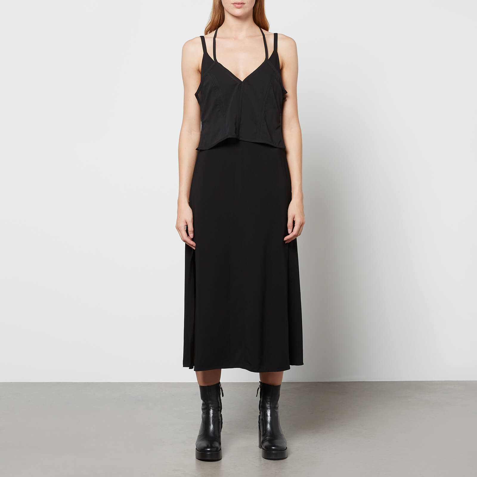 3.1 phillip lim women's cami dress with deconstructed layer - black - us 2/uk 8