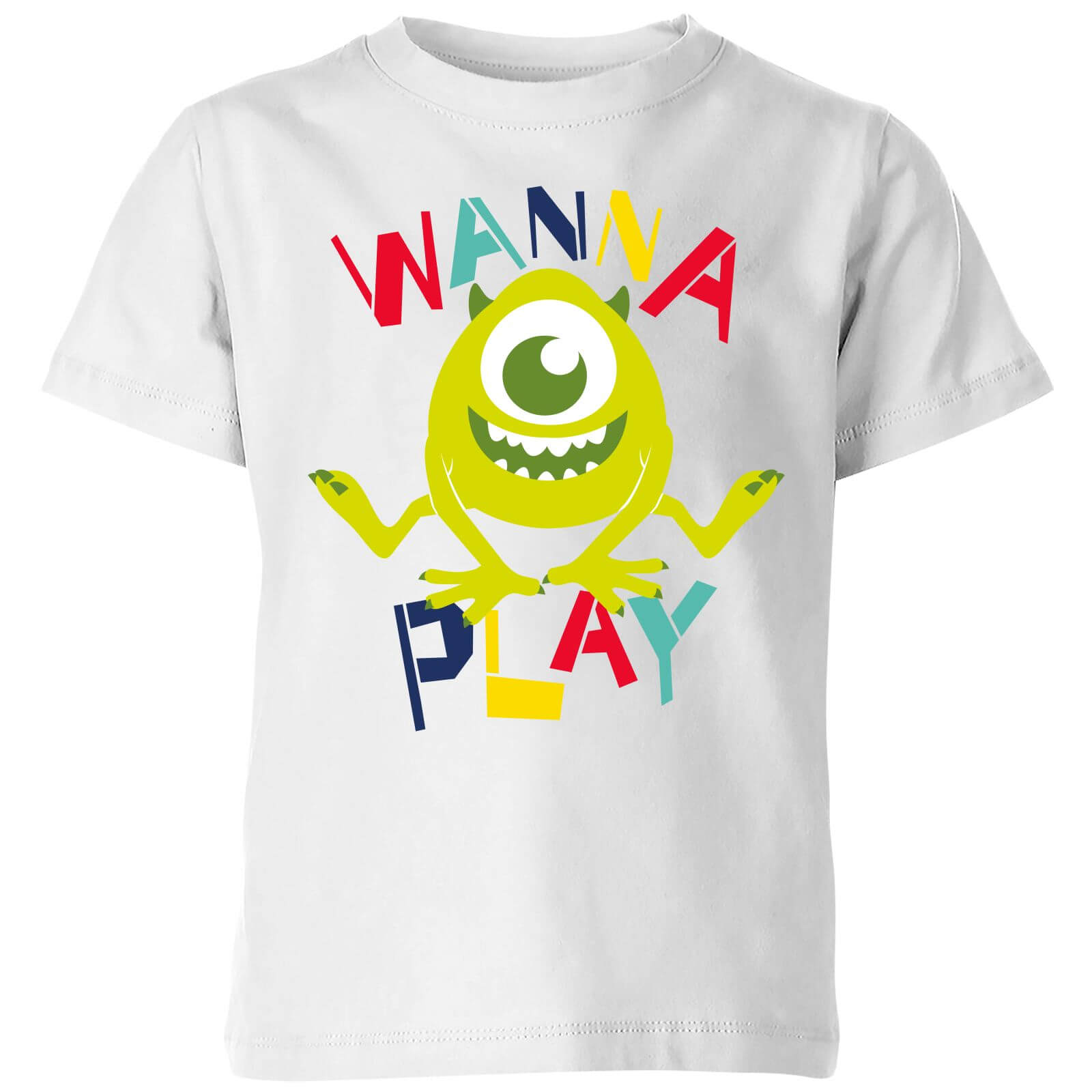 Disney Monsters Inc Wanna Play Kids' T-Shirt - White - 5-6 Years - White