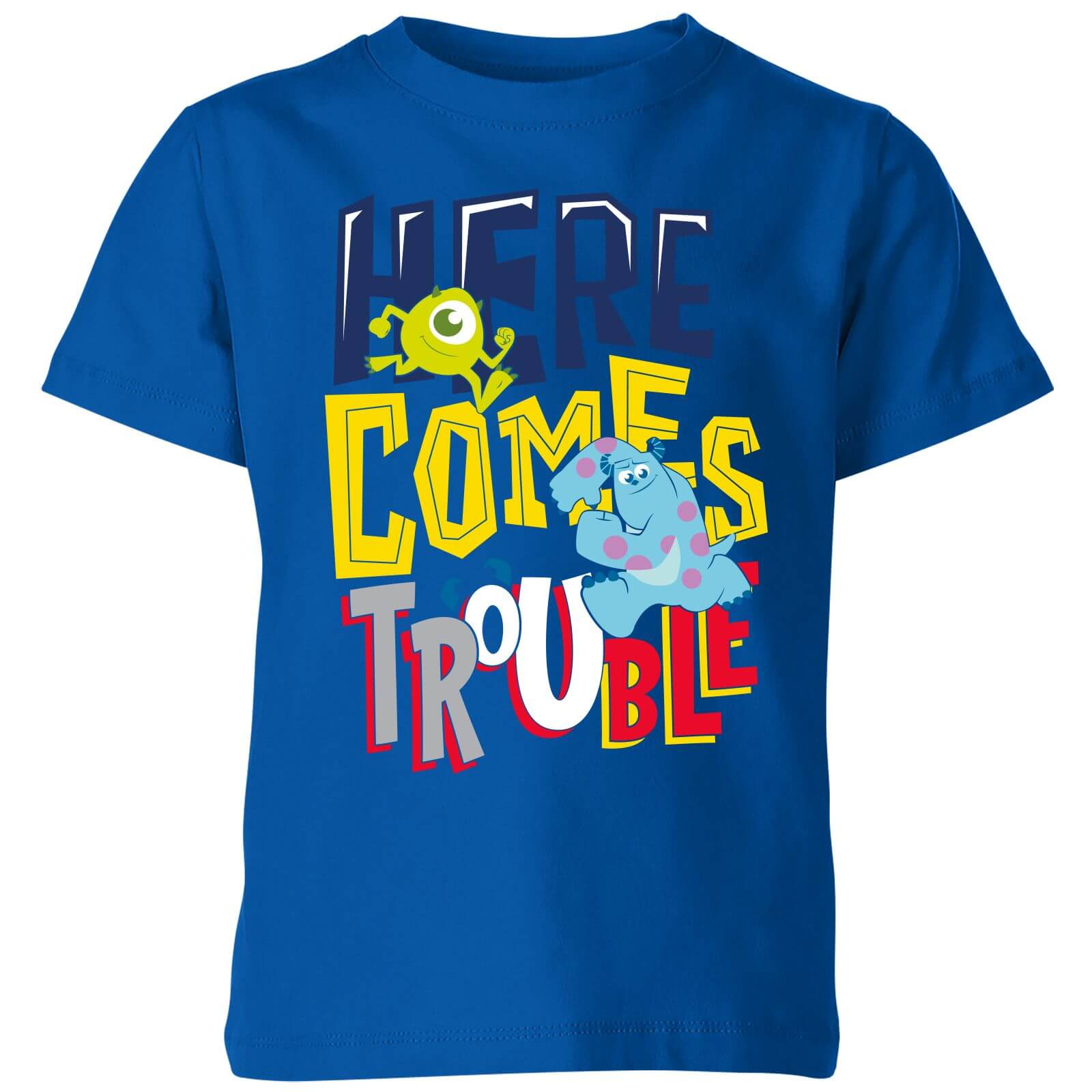 Disney Monsters Inc Here Comes Trouble Kids' T-Shirt - Blue - 5-6 Years - Blue