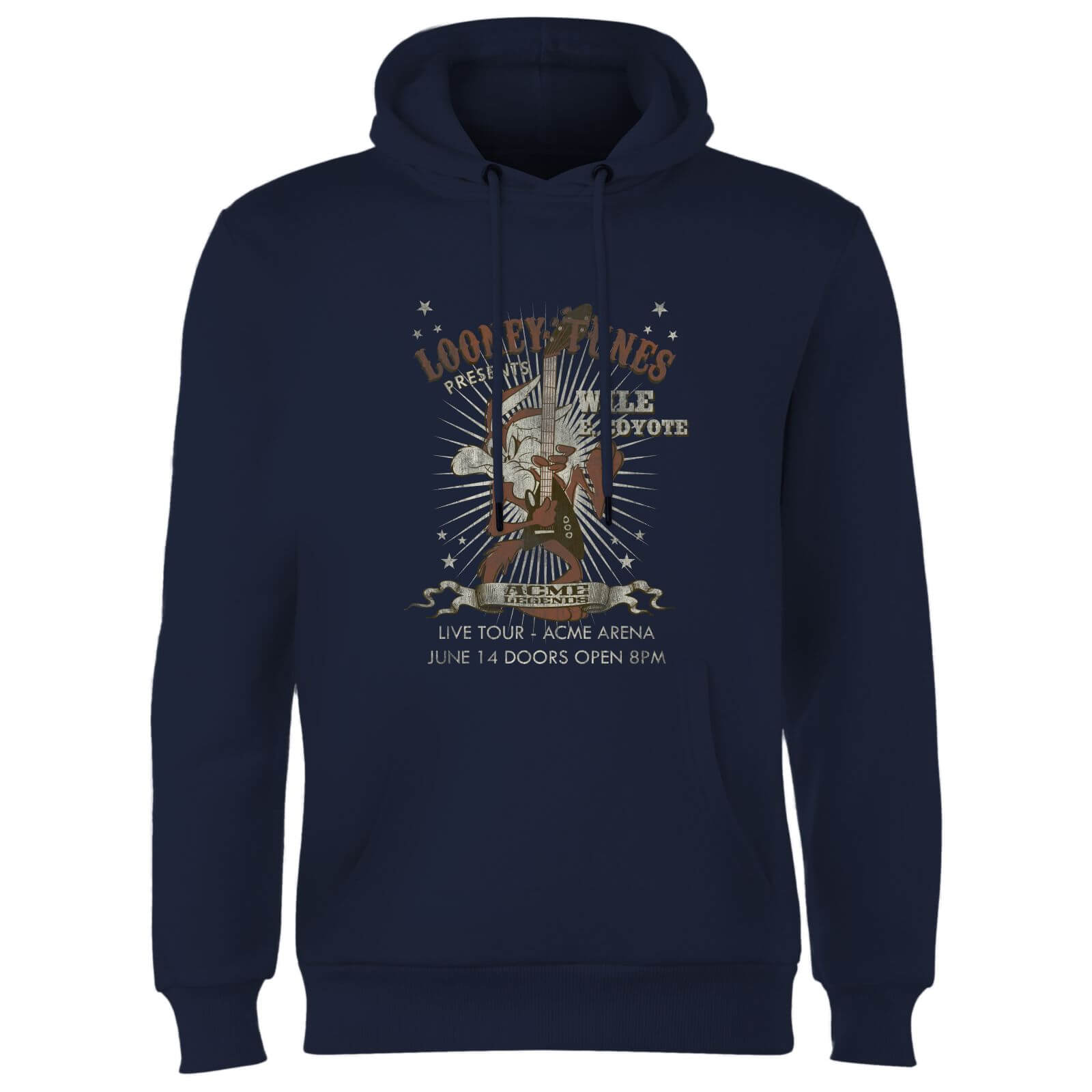 Looney Tunes Wile E Coyote Guitar Arena Tour Hoodie - Navy - S