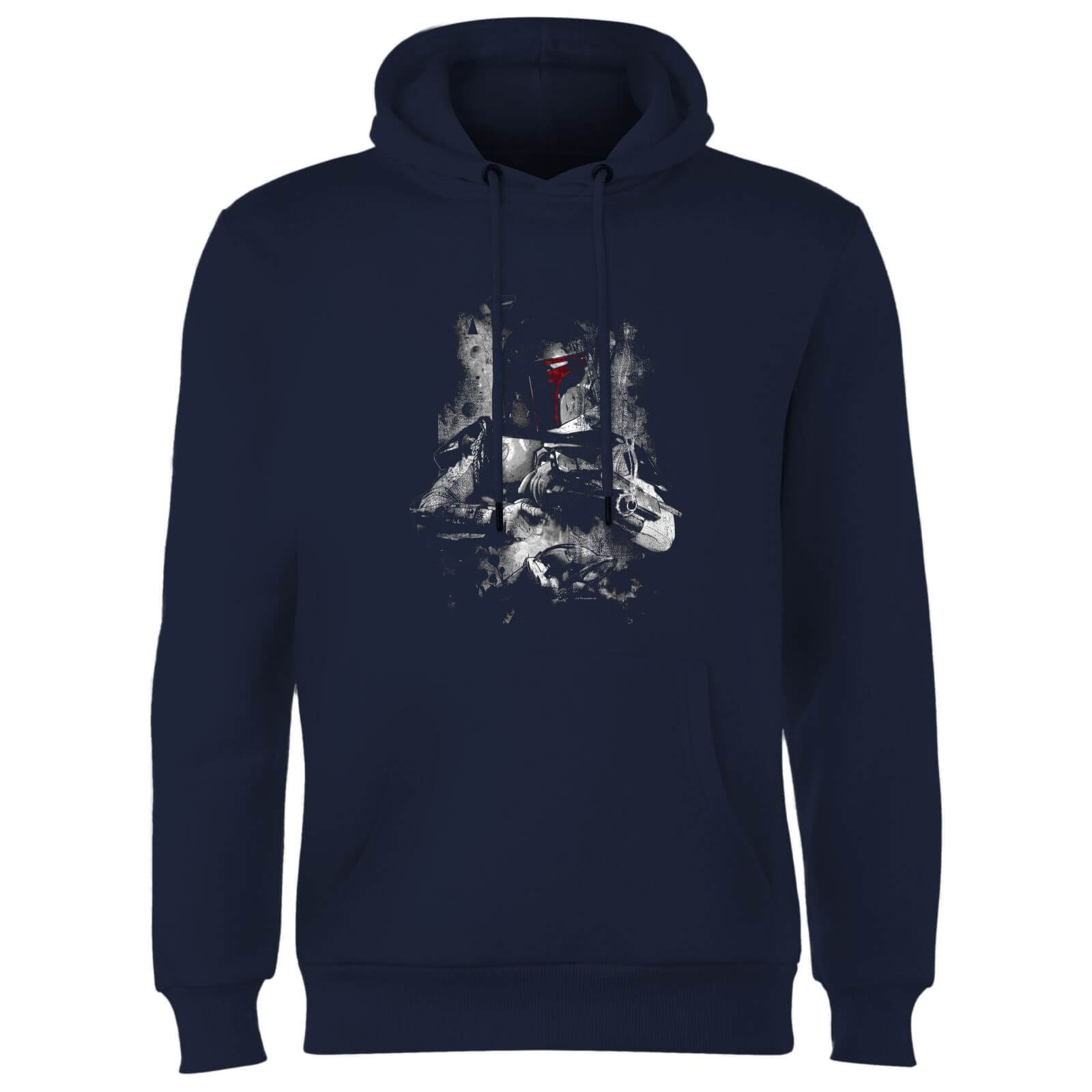Star Wars Classic Boba Fett Distressed Hoodie – Navy – S