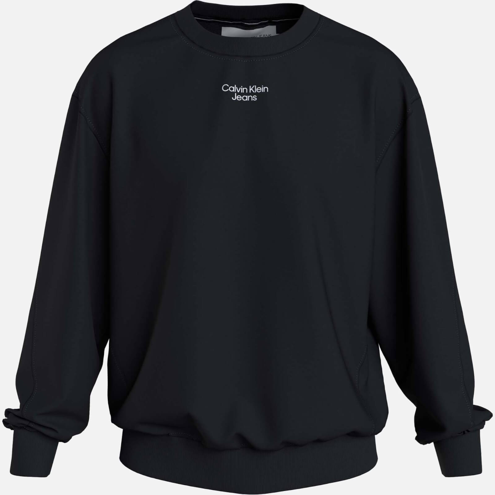 Calvin Klein Jeans Men's Stacked Logo Crew Sweatshirt - Black