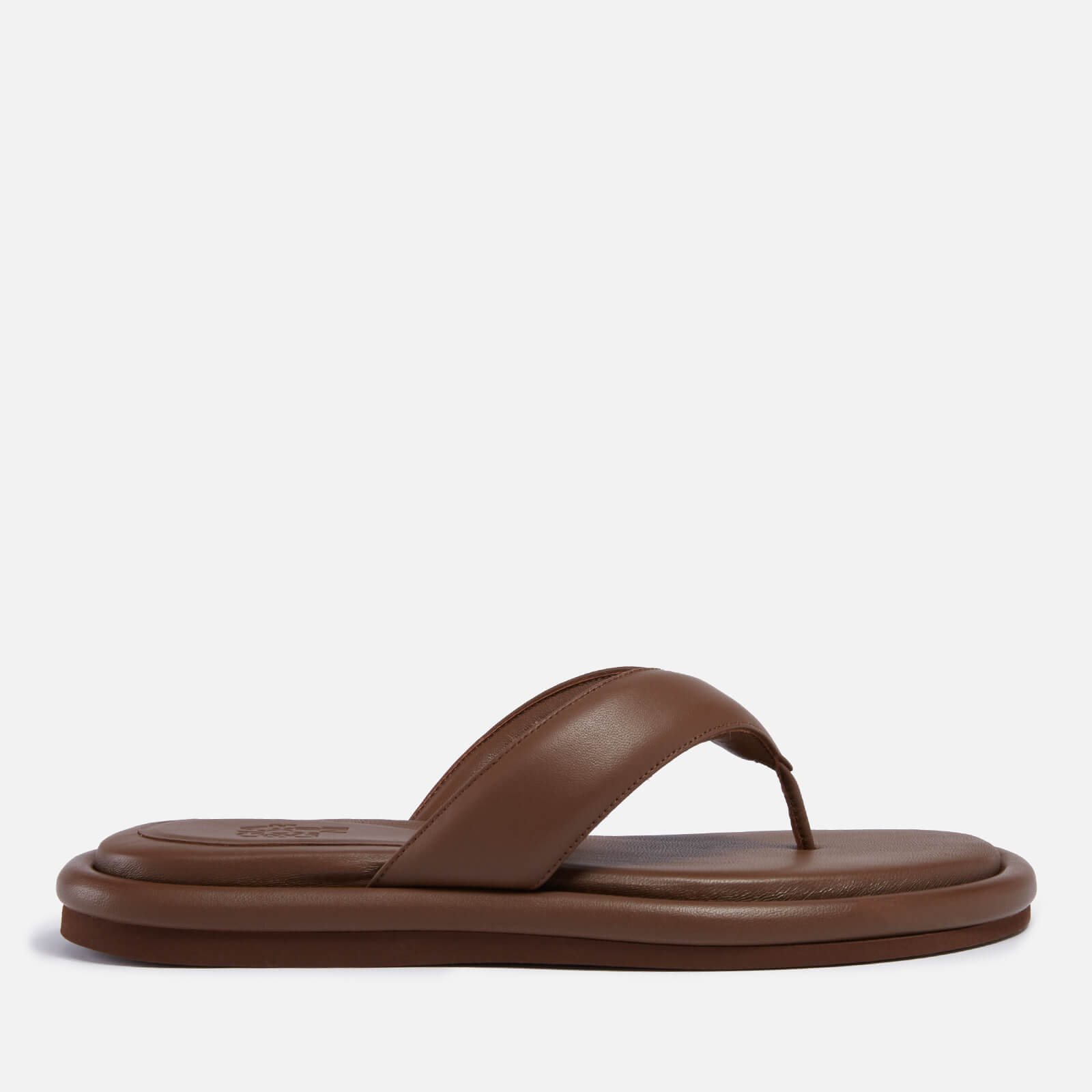GIABORGHINI Women's Gia 5 Leather Toe Post Sandals - Coffee Brown - IT 37