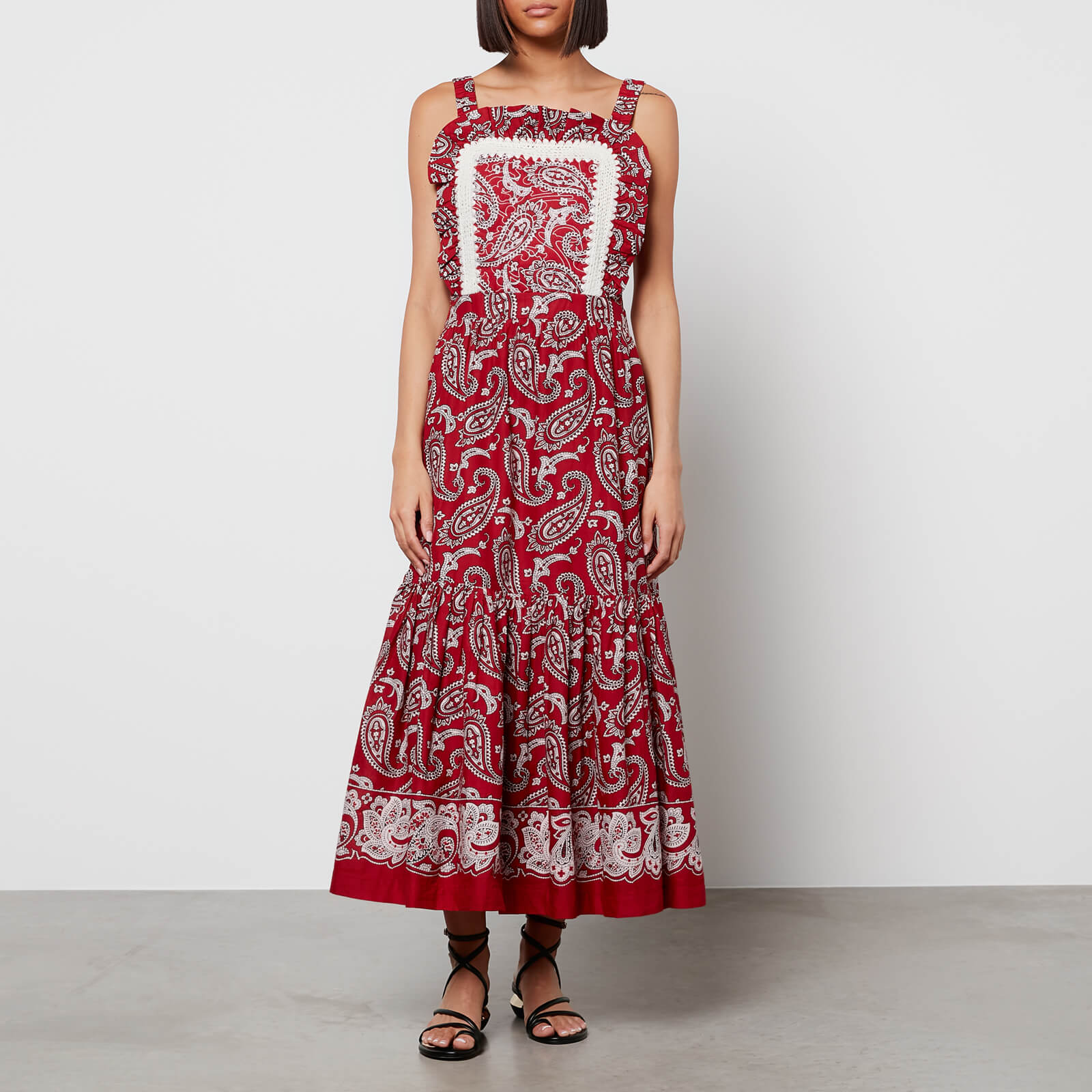 Sea New York Women's Theodora Paisley Print Apron Dress - Red - US 2/UK 6