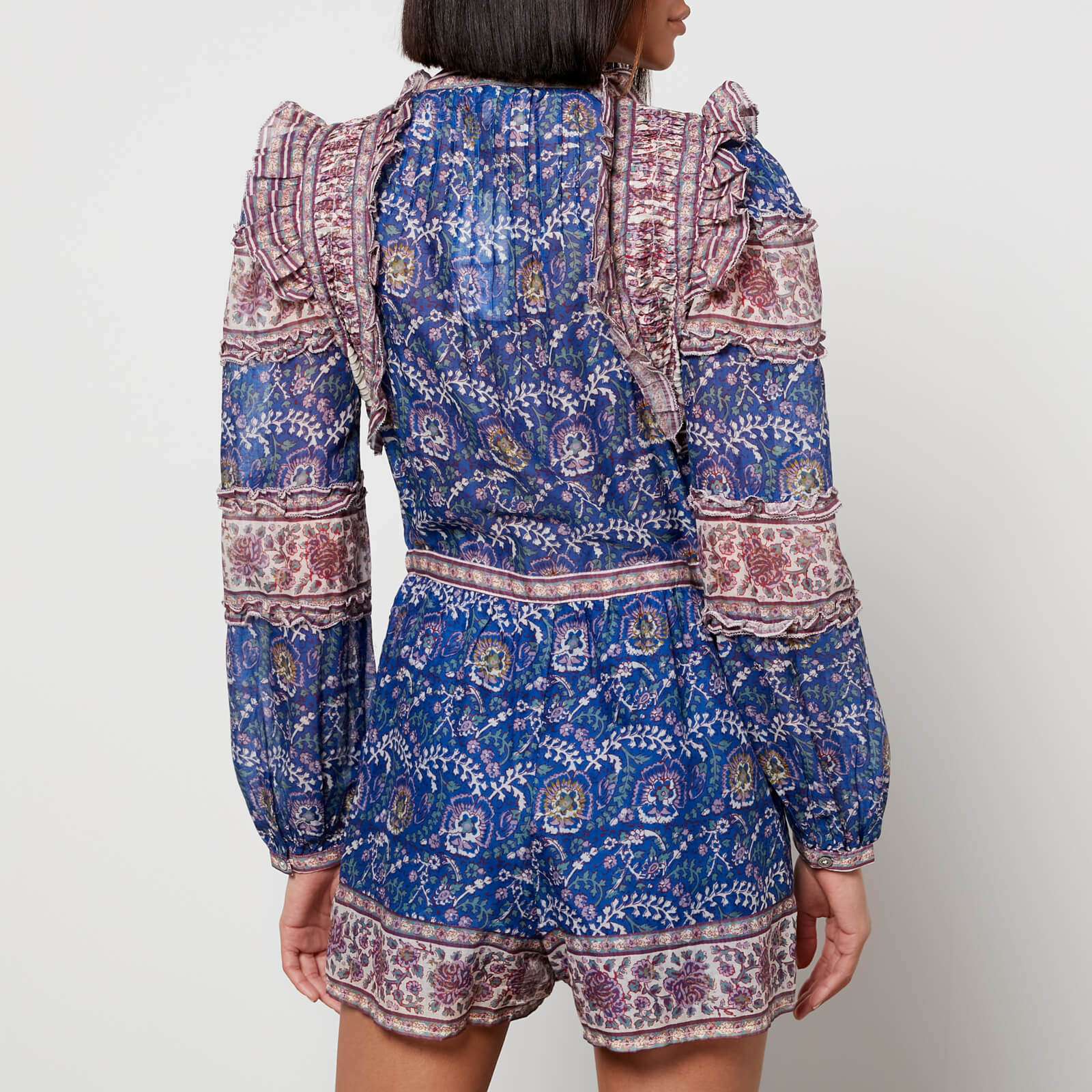 Sea New York Women's Rosita Border Long Sleeve Romper - Blue - US 2/UK 6