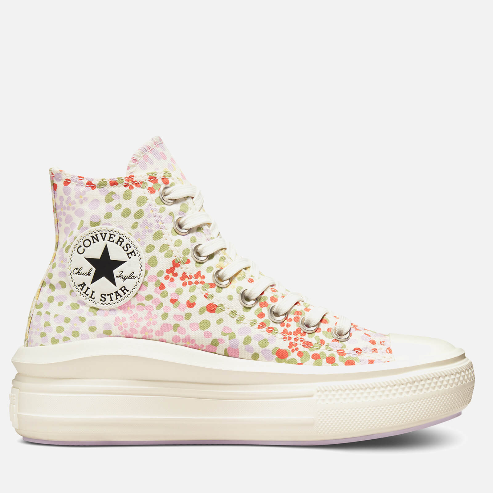 Converse Women's Chuck Taylor All Star Things To Grow Move Hi-Top Trainers - Egret/Multi/Black - UK 3