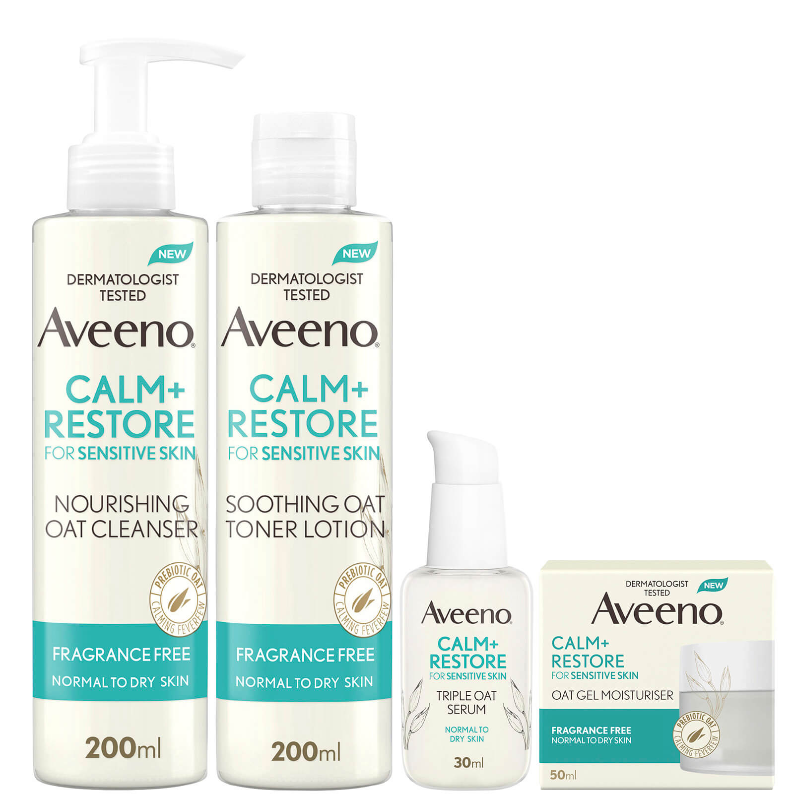 Aveeno Face 4-Step Routine Bundle for Sensitive Skin lookfantastic.com imagine
