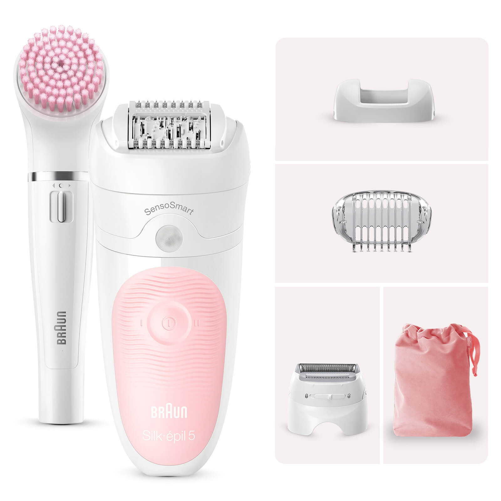 Braun Silk-épil 5 Epilator with 4 extras incl. FaceSpa and Pouch