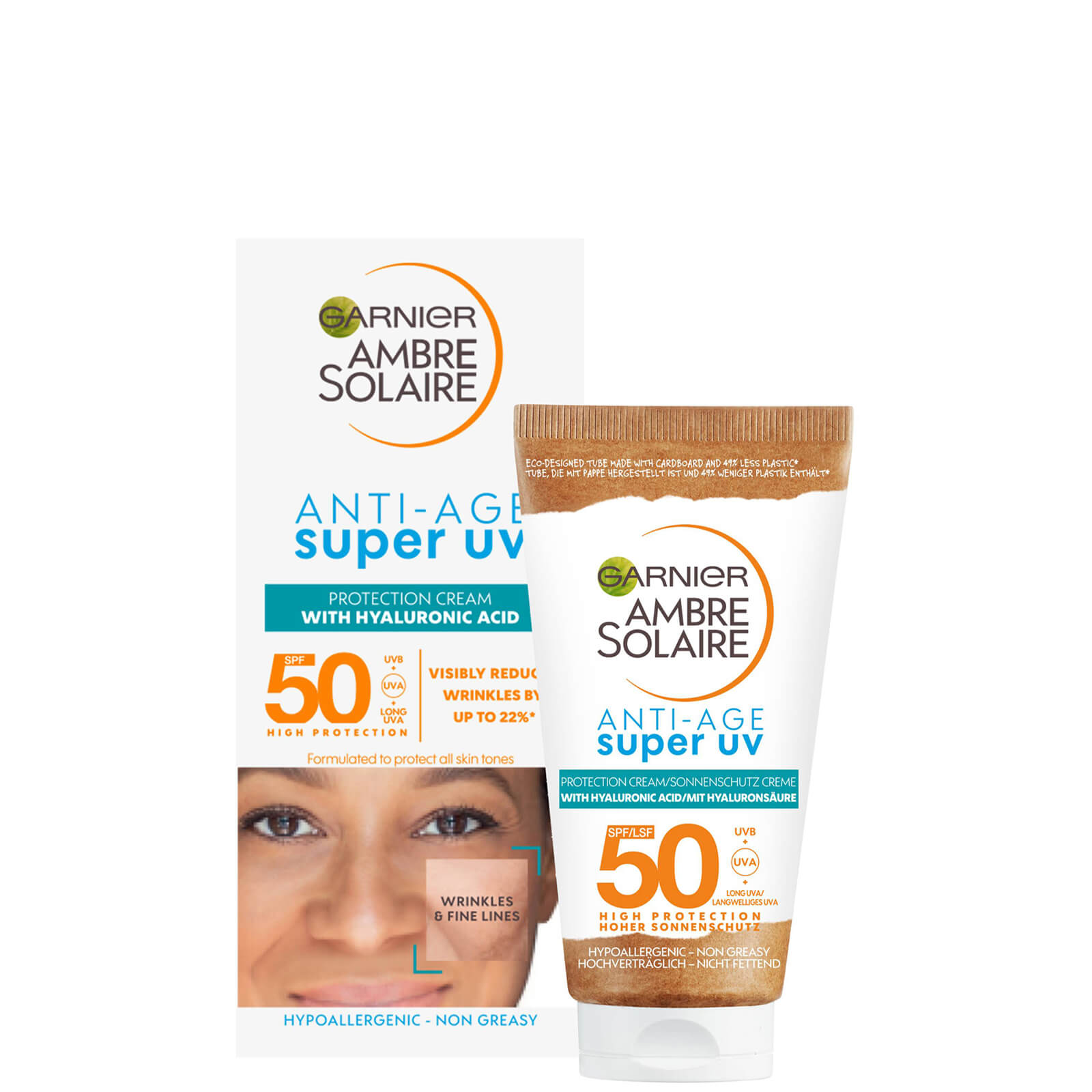 Image of Garnier Ambre Solaire Anti-Age Super UV Face Protection SPF50 Cream 50ml
