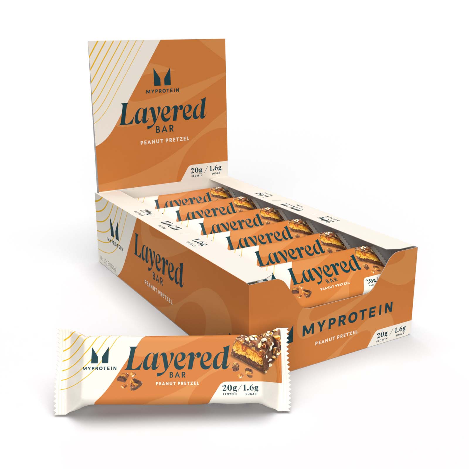 Layered Protein Bar szelet - 12 x 60g - Chocolate Peanut Pretzel