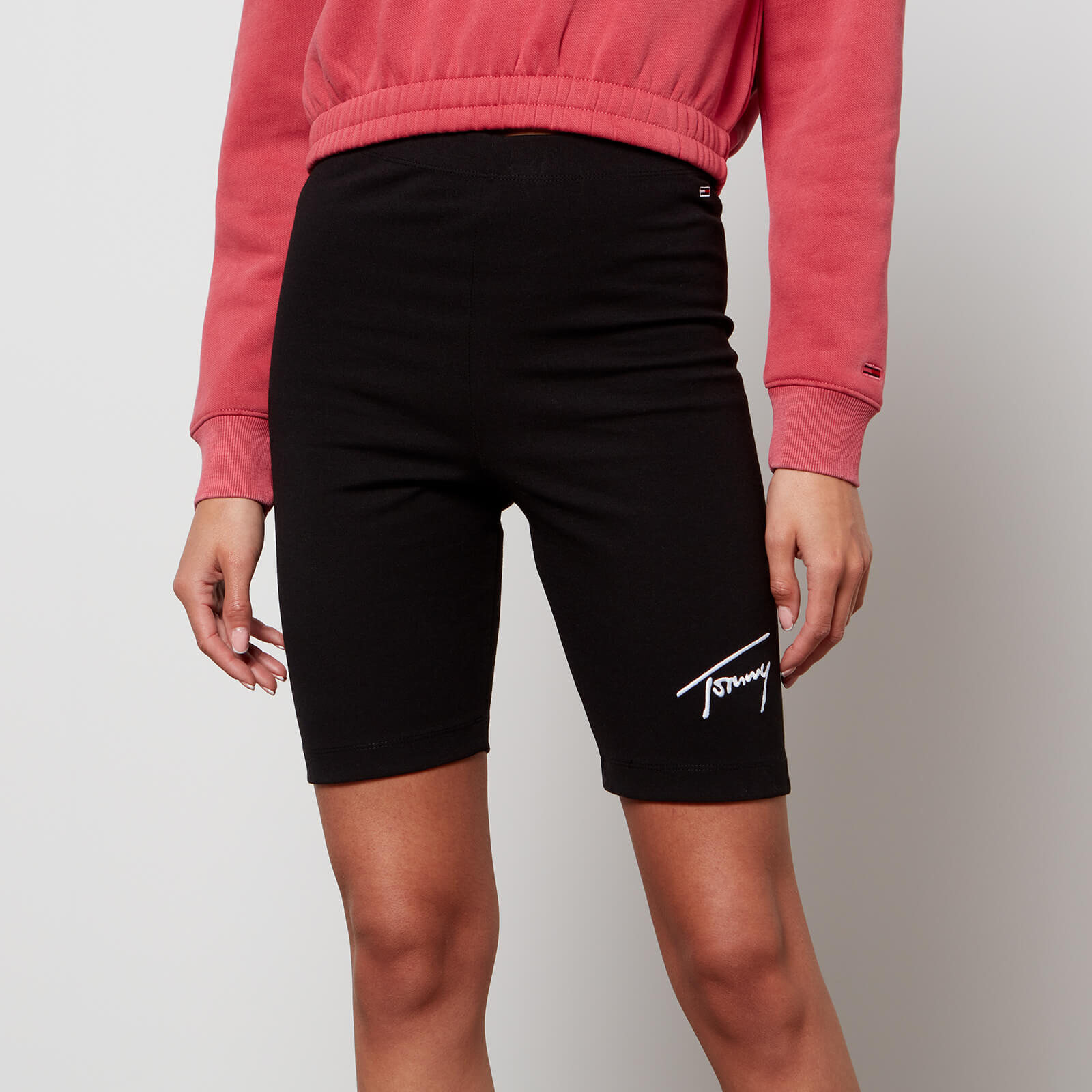 Tommy Jeans Women's Tjw Tommy Signature Cycle Shorts - Black - Xs