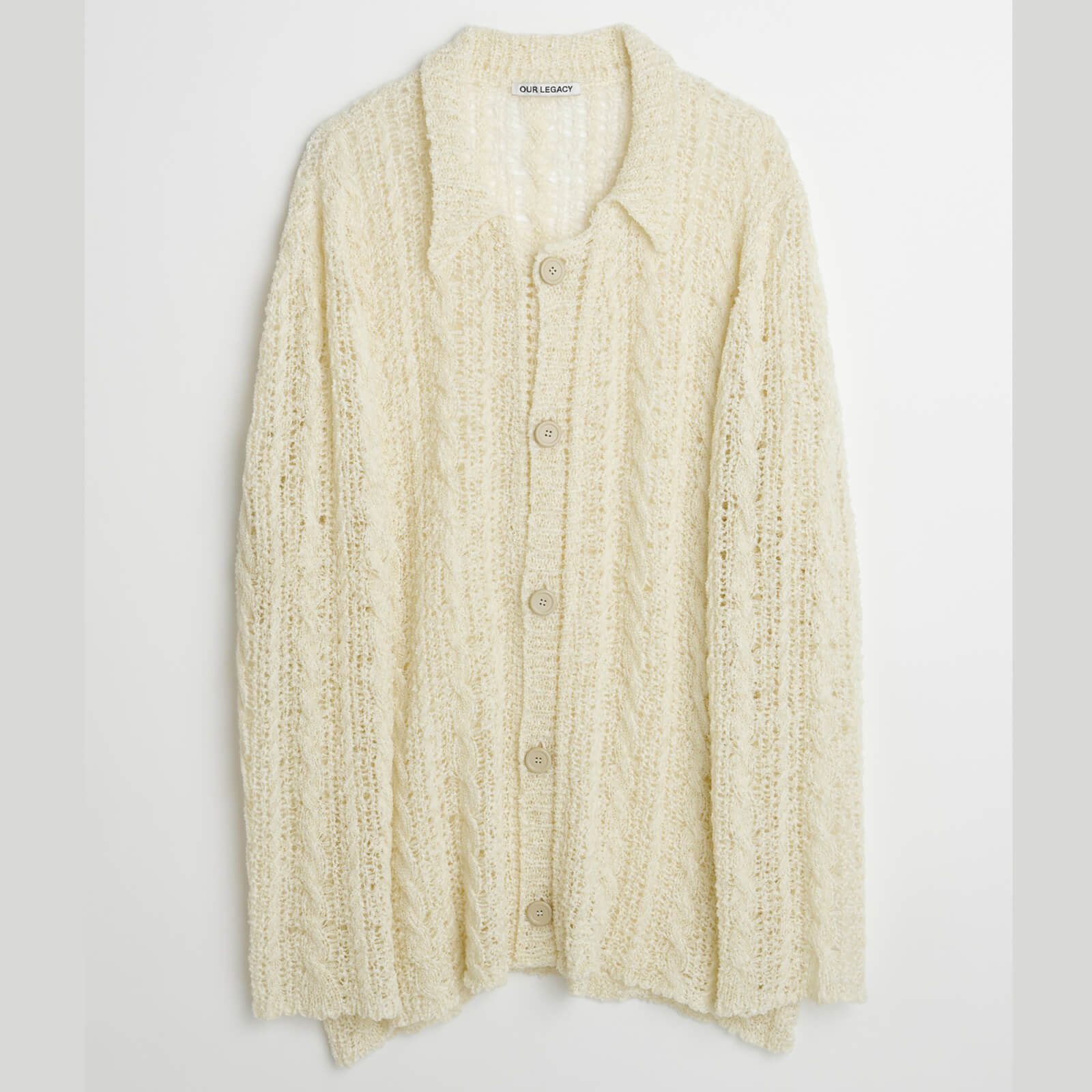 our legacy big sheer cable knit cardigan - 50/l