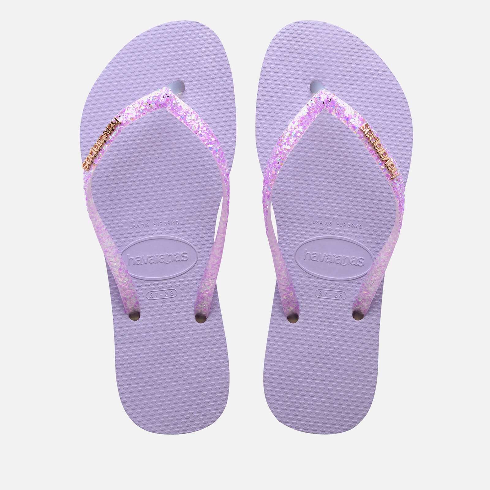 Havaianas Women’s Slim Glitter Flourish Flip Flops - Purple