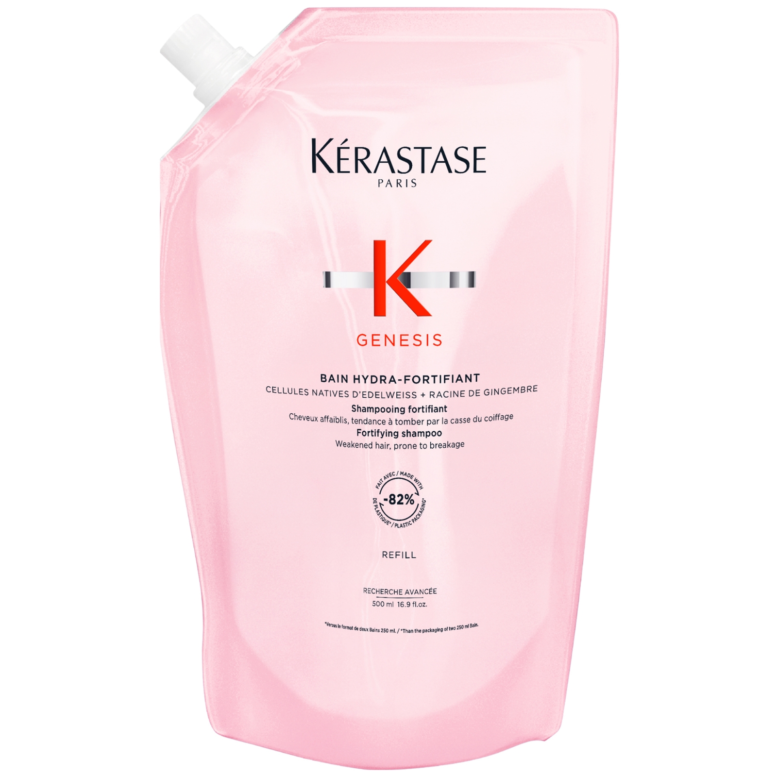 Kerastase Kérastase Genesis Bain Hydra-fortifiant Refill Shampoo Pouch 500ml In White