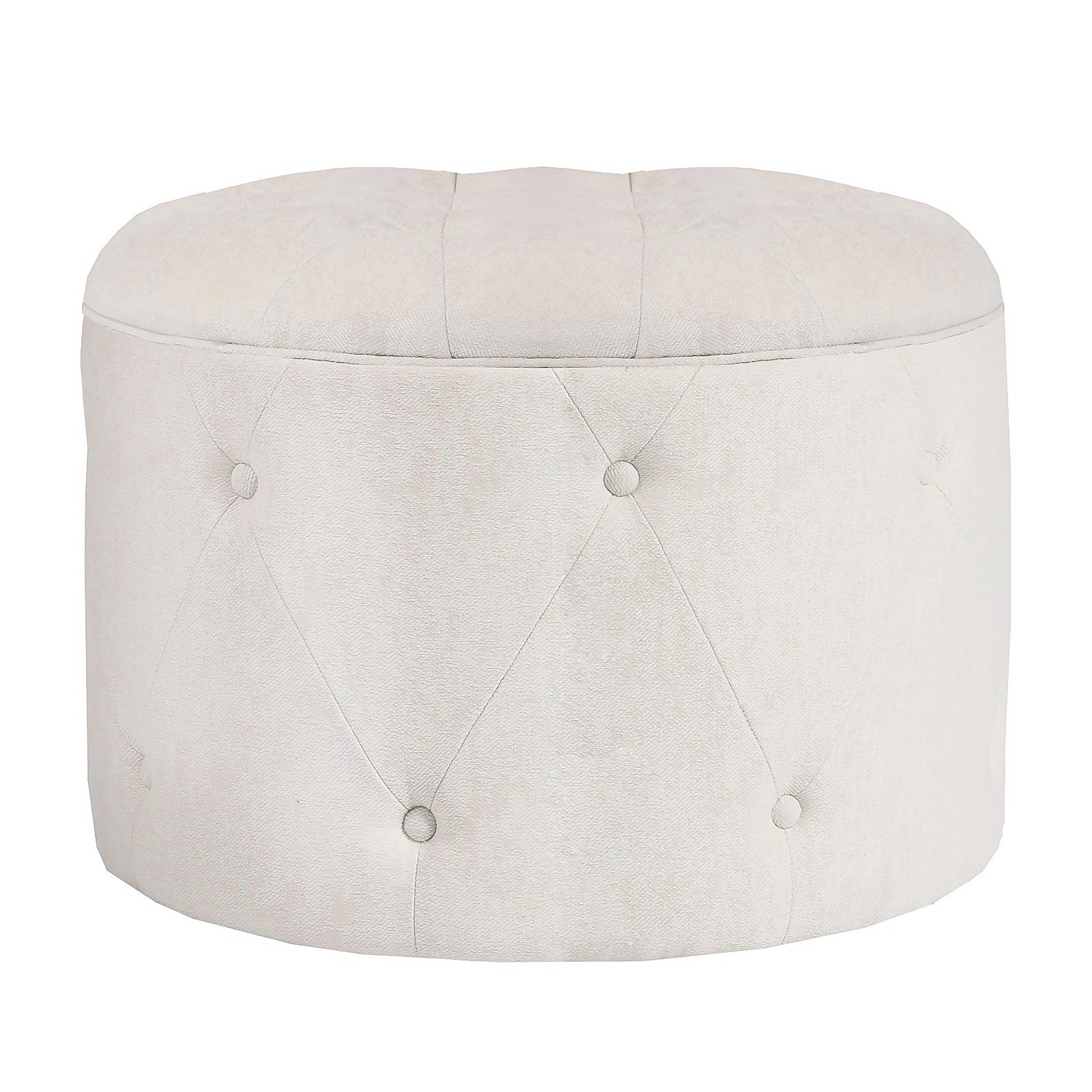 Photo of Cleo Button Ottoman - Natural