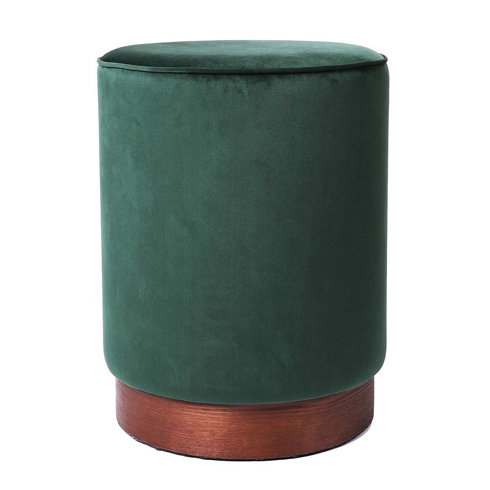 Photo of Mickey Wooden Base Footstool- Emerald