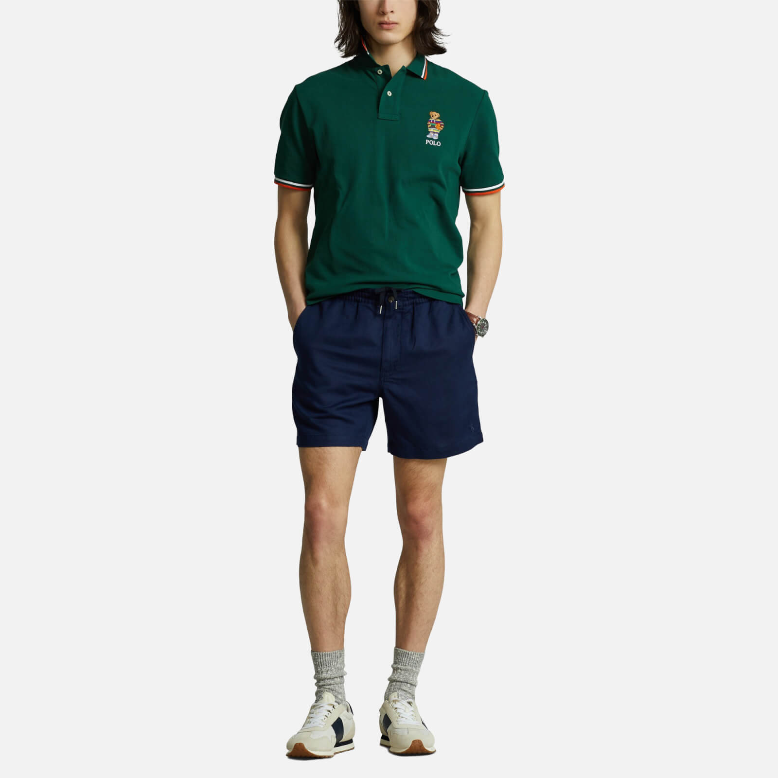 Polo Ralph Lauren Men's Linen Tencil Blend Shorts - Newport Navy - L 710867954002 General Clothing, Blue