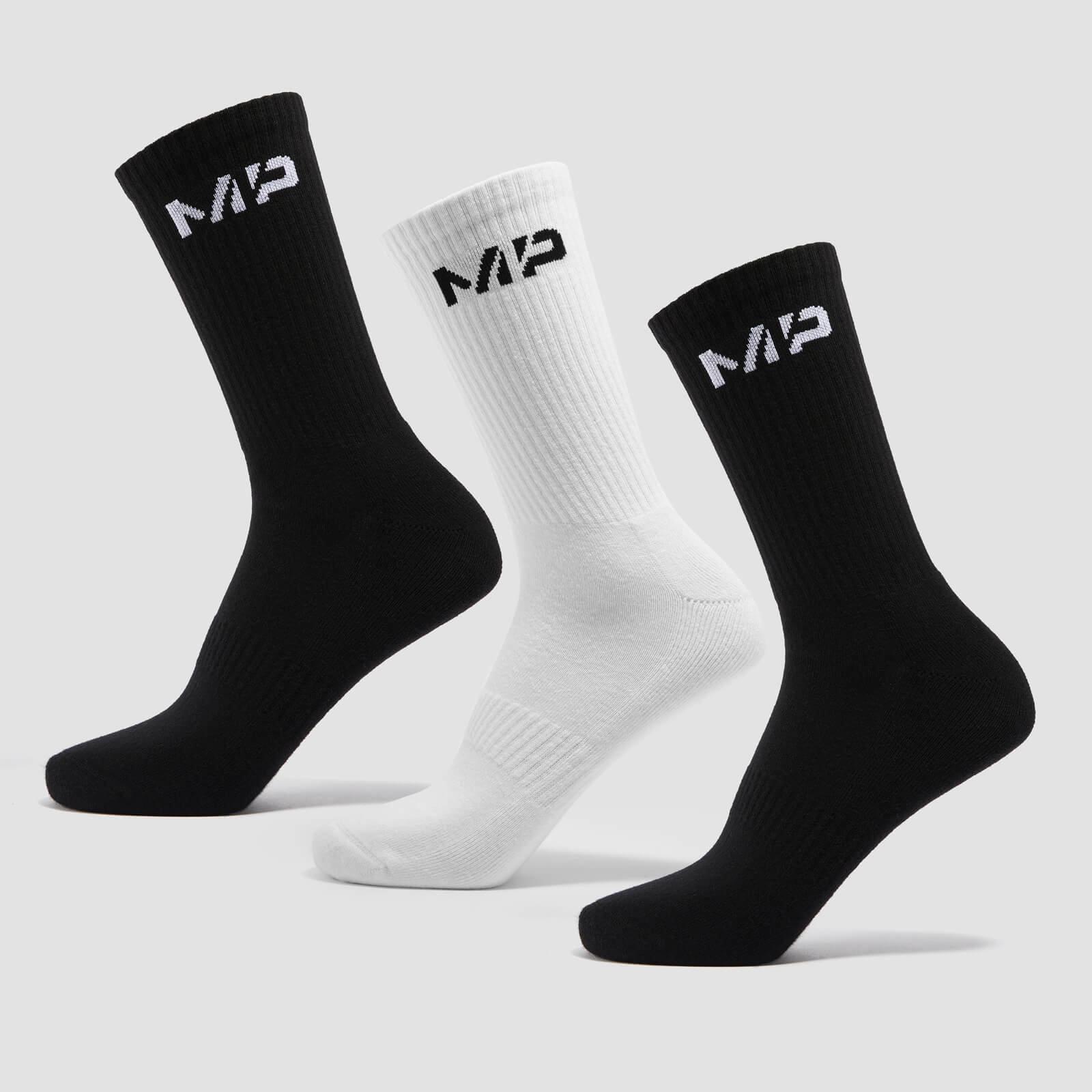 MP Unisex Crew Socks (3 pack) - Black/White - UK 9-11