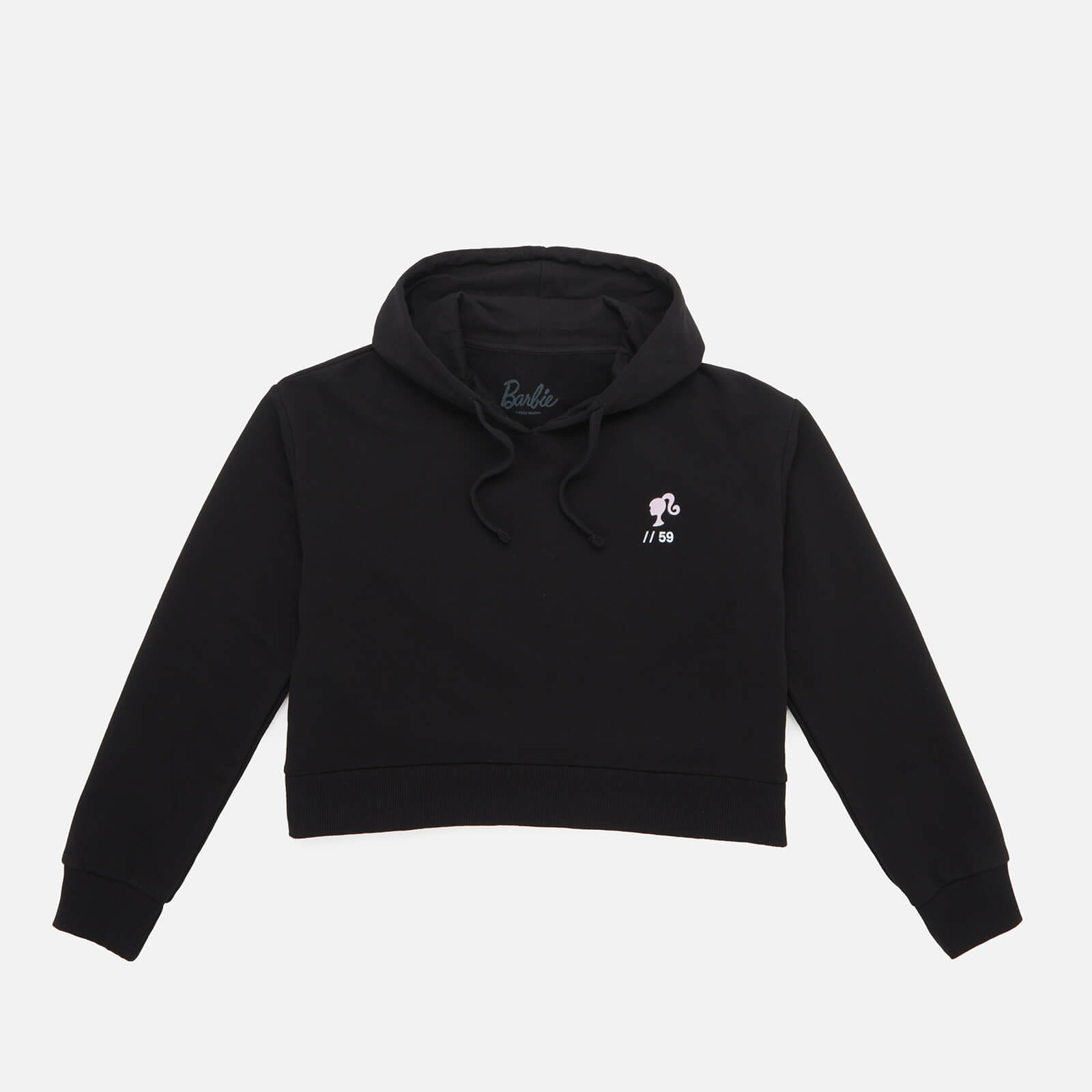Barbie 1959 Logo Women’s Cropped Hoodie – Black – XS – Schwarz
