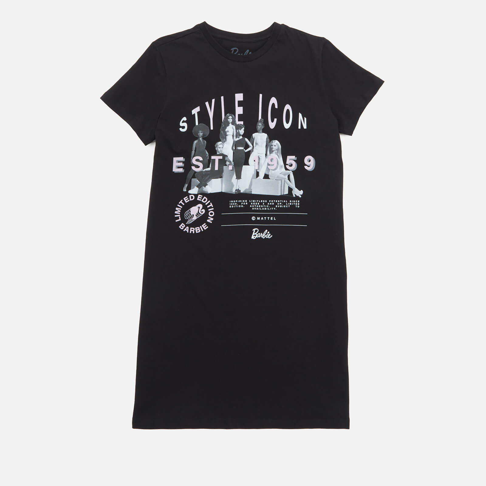 Barbie Style Icon Women’s T-Shirt Dress – Black – XS – Schwarz