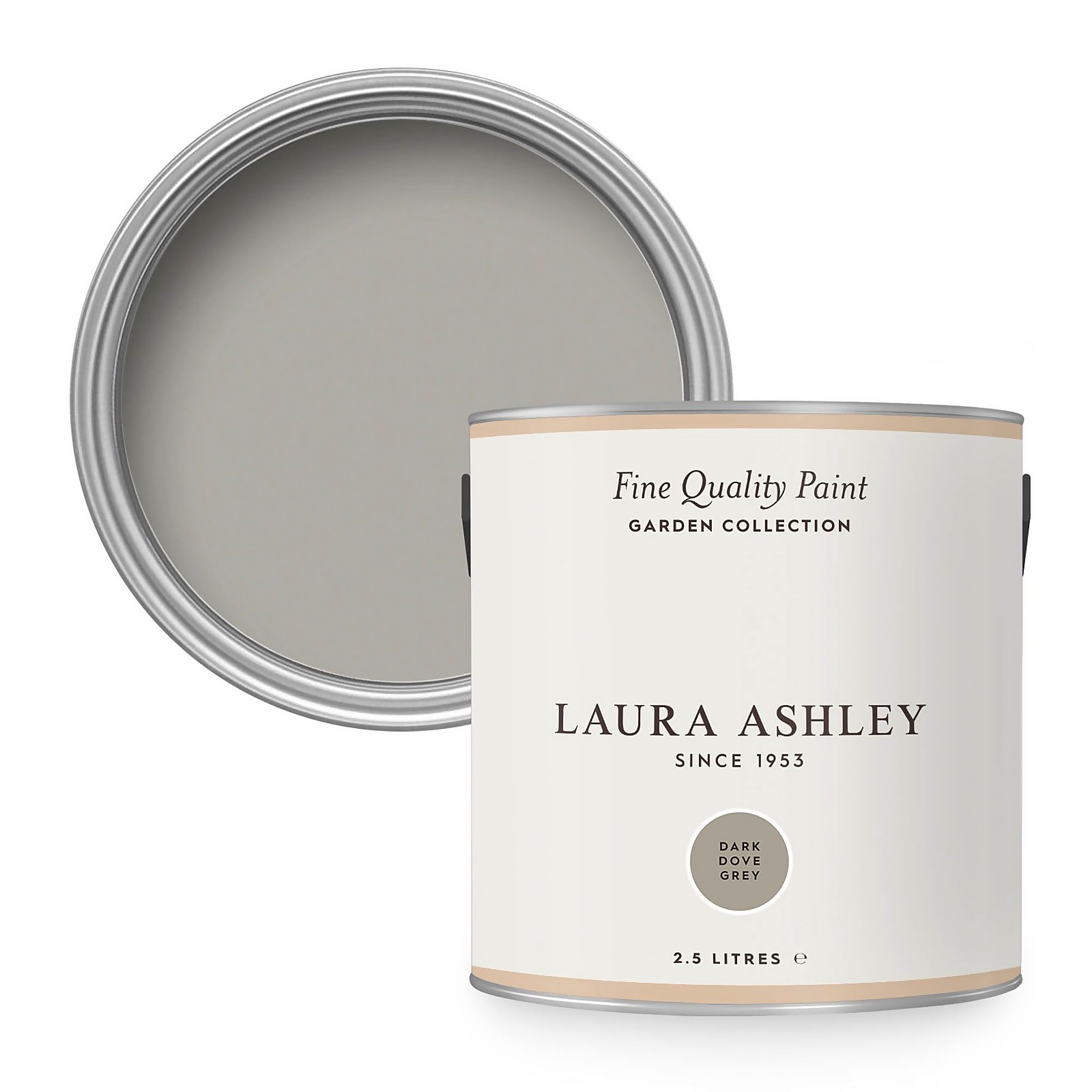 Photo of Laura Ashley Eggshell Garden Paint Dark Dove Grey - 2.5l