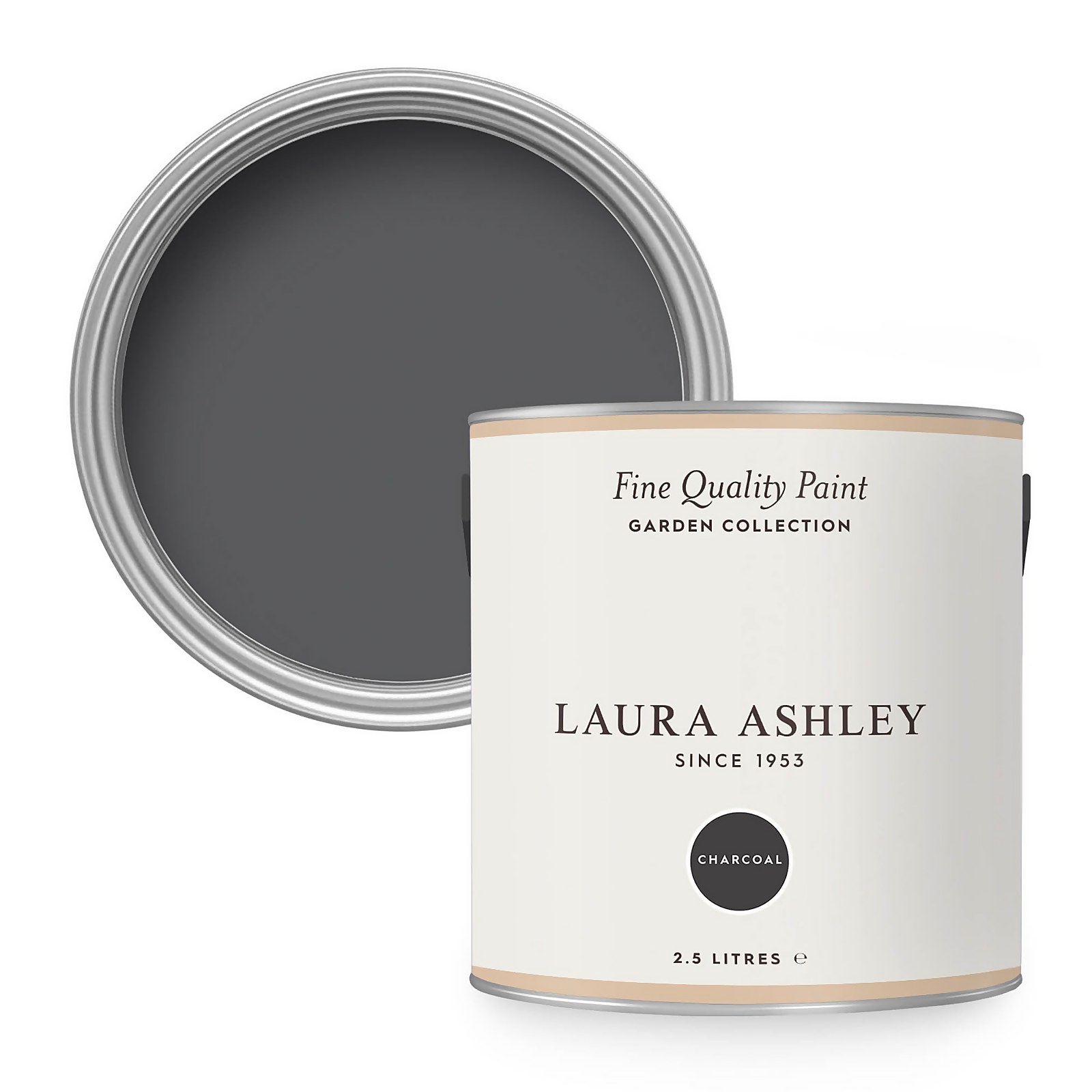 Photo of Laura Ashley Eggshell Garden Paint Charcoal - 2.5l