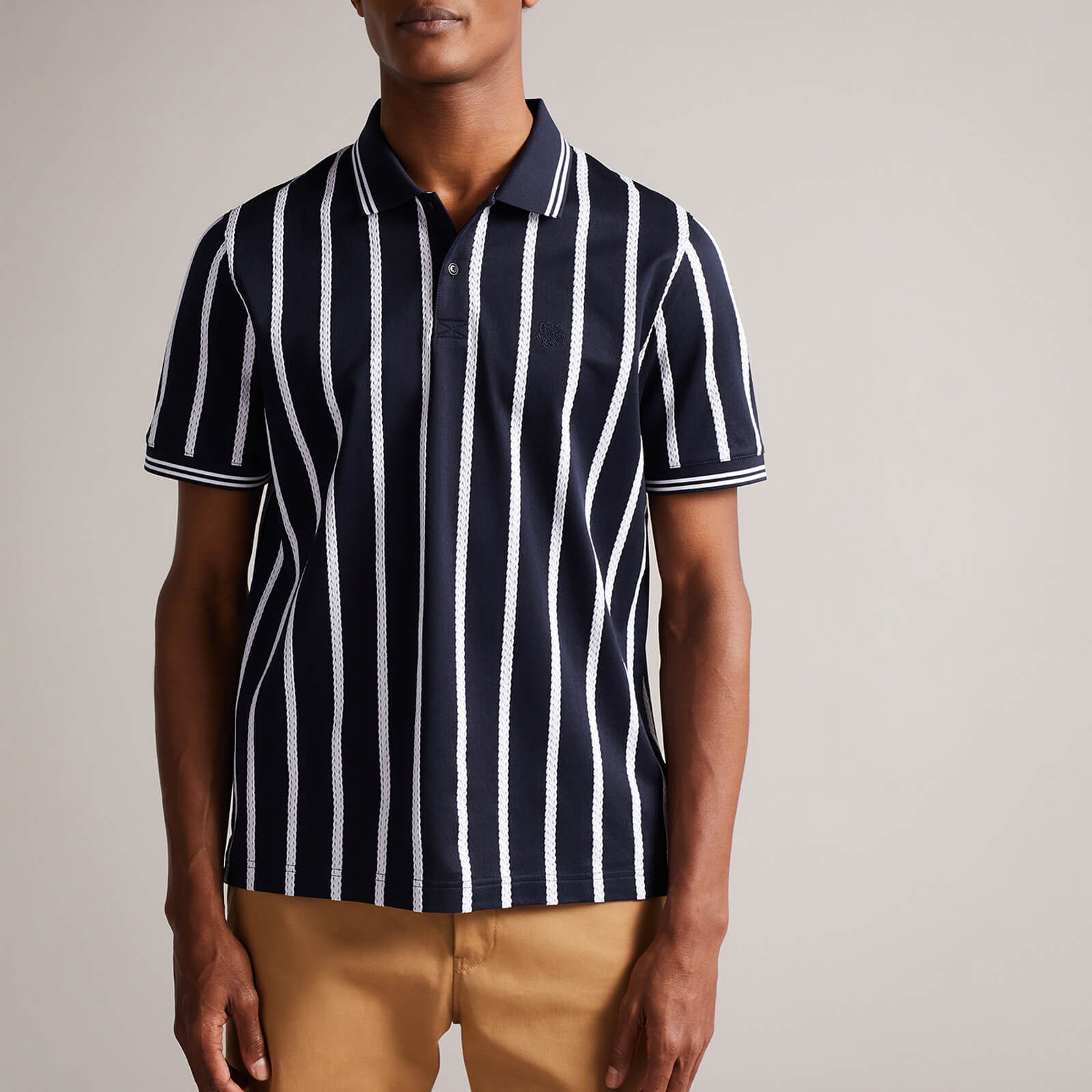ted baker kimbell striped cotton polo shirt - 2/s