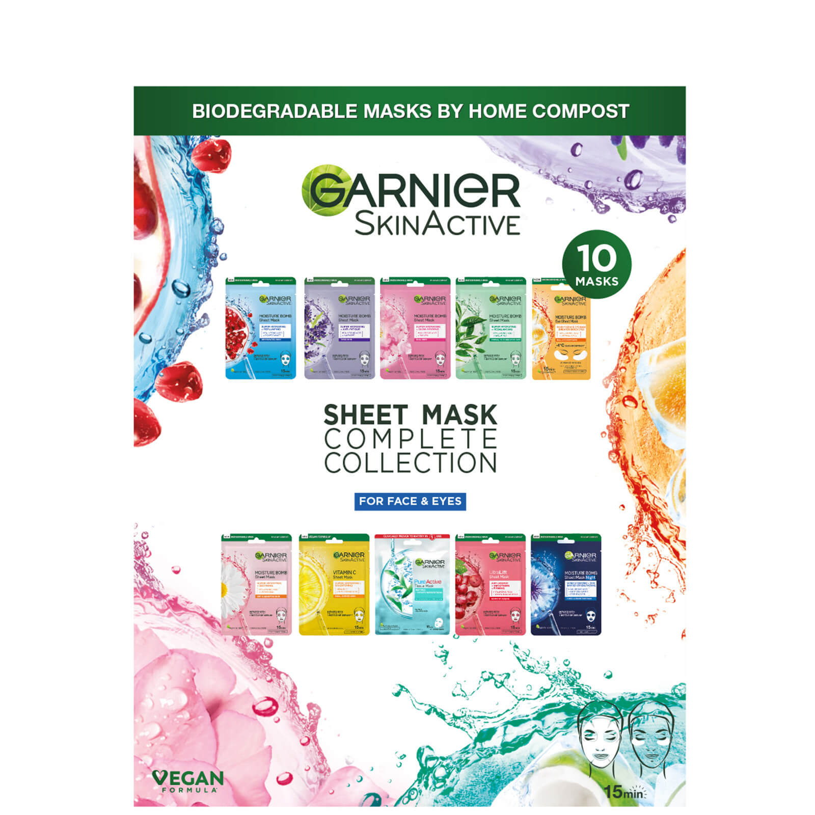 Garnier SkinActive Sheet Masks Complete Collection lookfantastic.com imagine