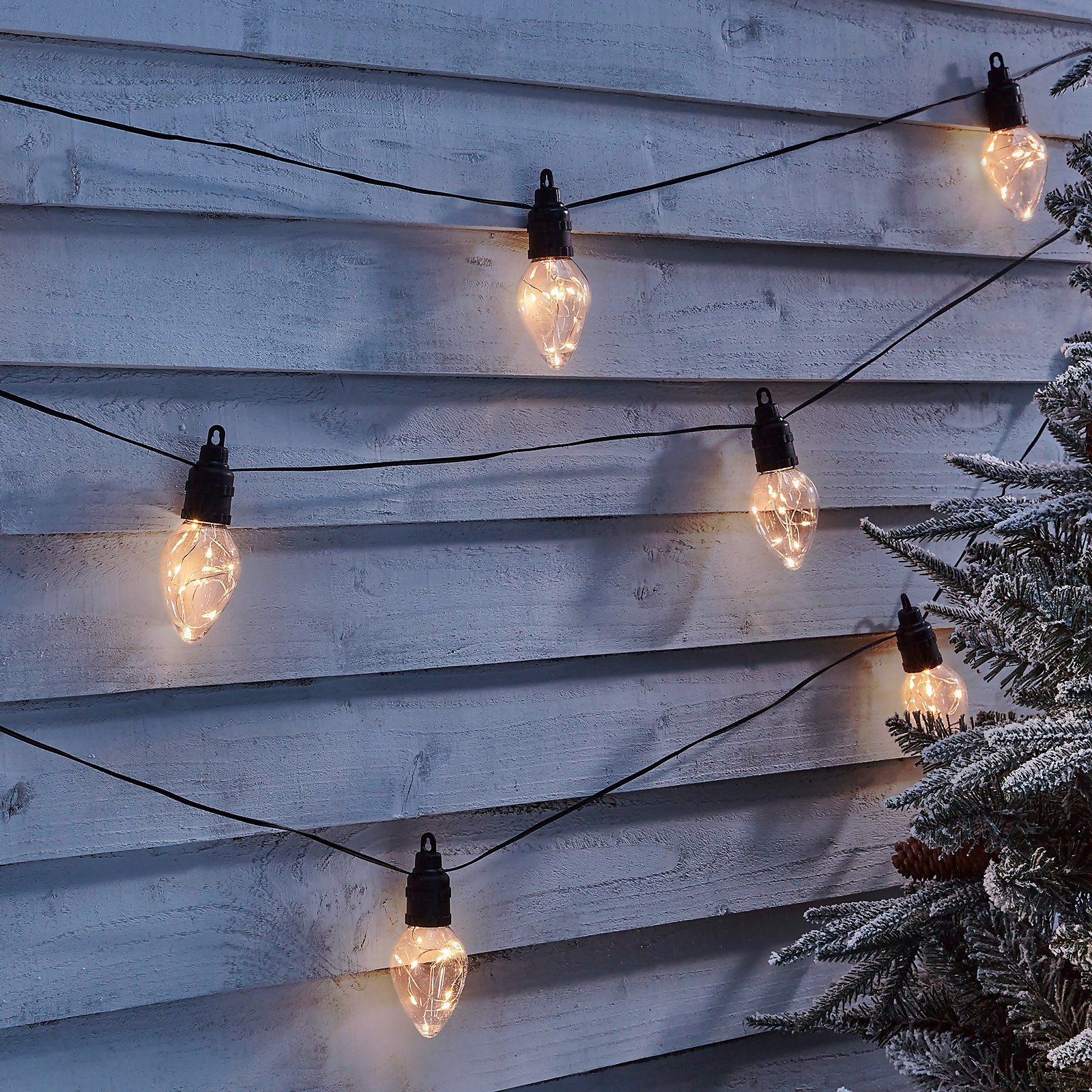 Photo of 10 Twinkling Cone Copper Wire Led Connectable Outdoor Christmas String Lights - Warm White