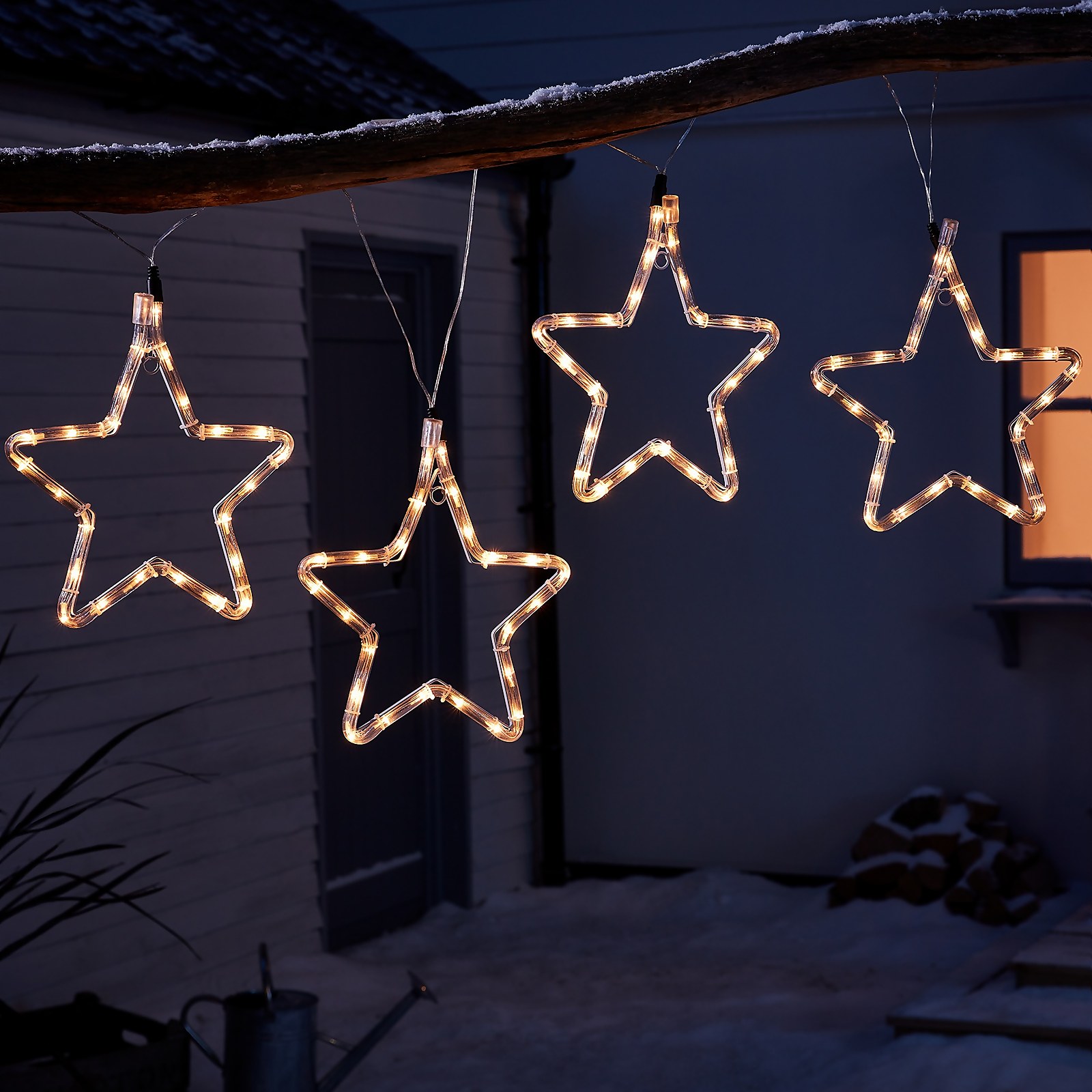 Photo of 4 Star Led Decorative Outdoor Christmas String Light- Warm White
