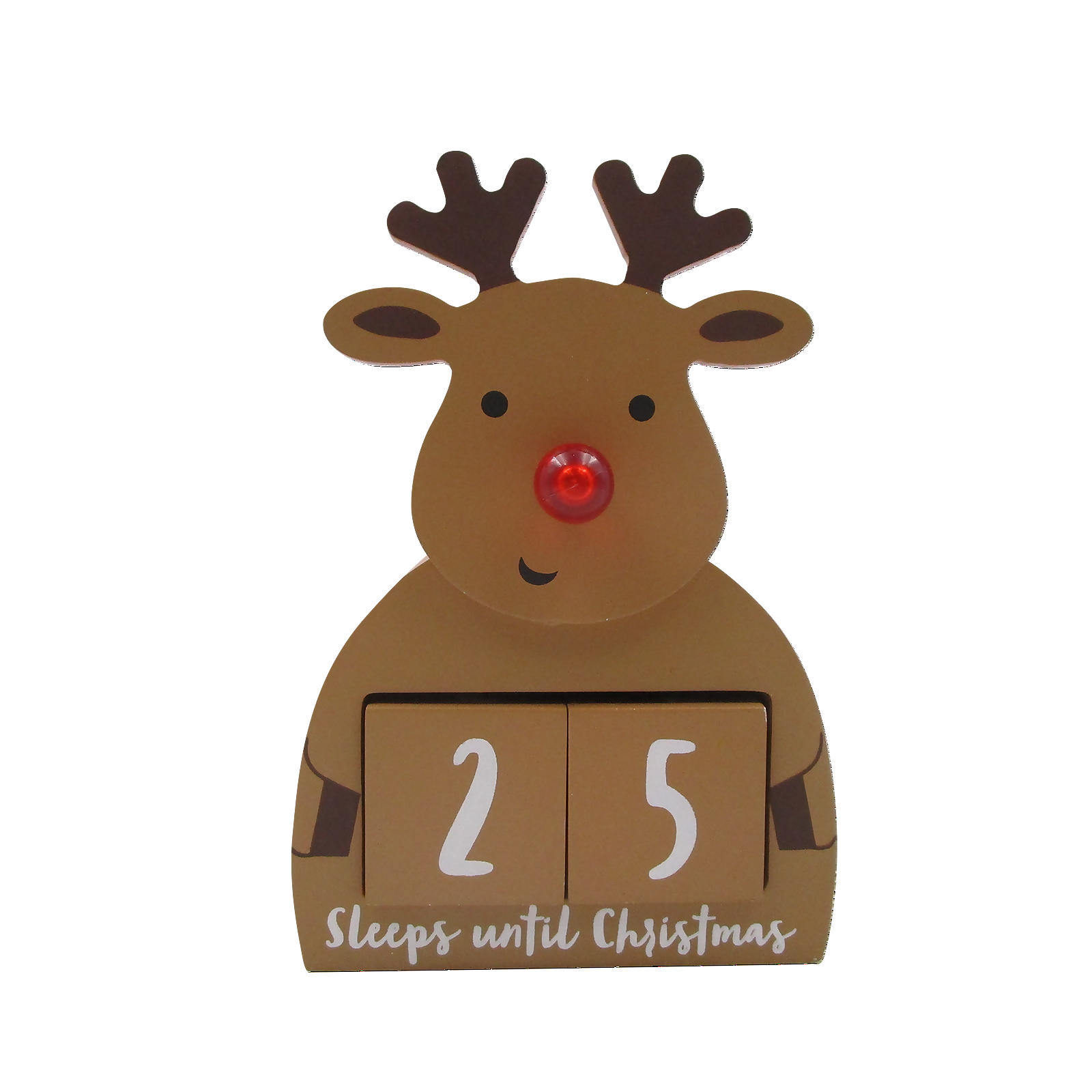 Photo of Reindeer Wooden Christmas Advent Countdown With Led -battery Operated-