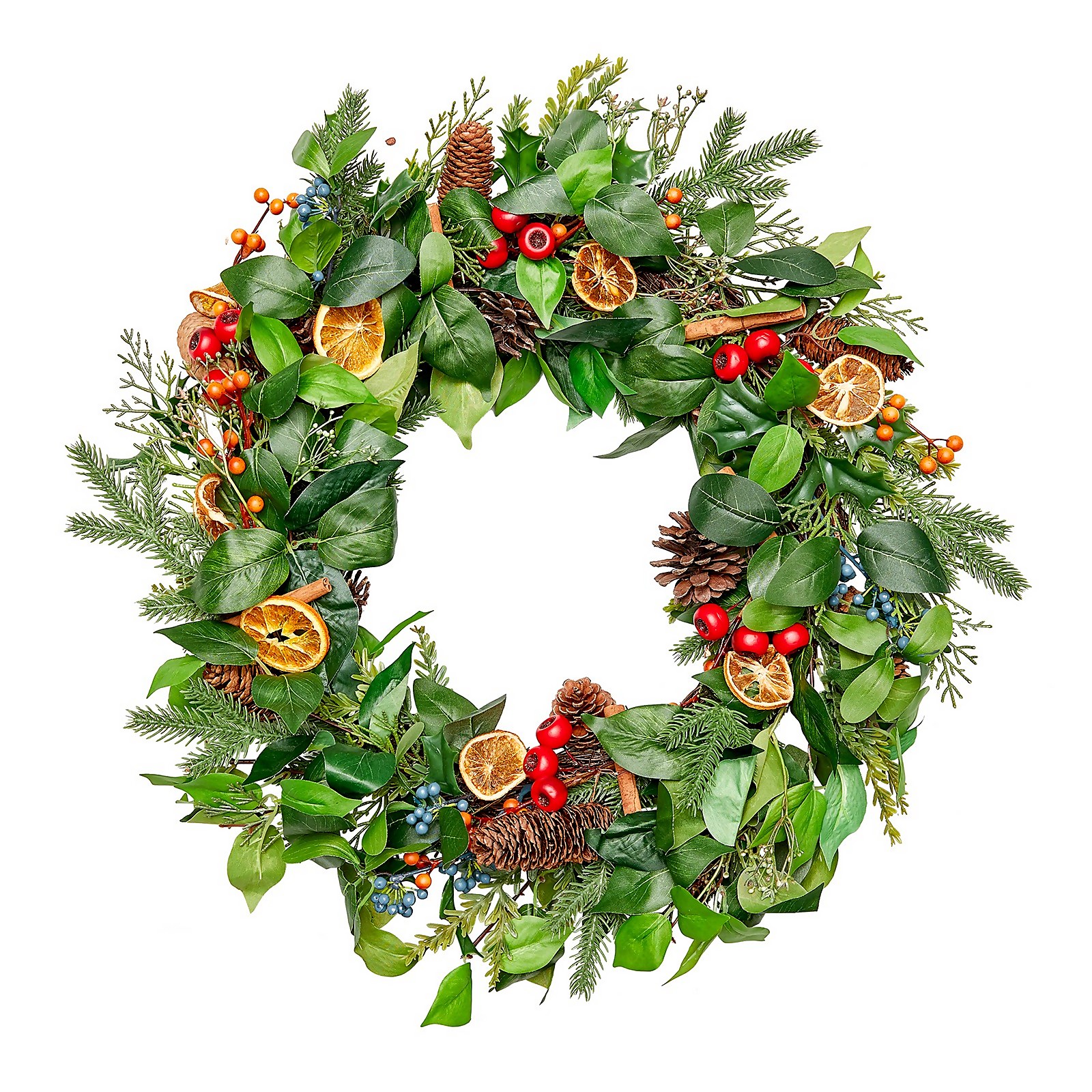 Photo of Luxury Natural Berry- Cone And Fruit Christmas Wreath - 53cm