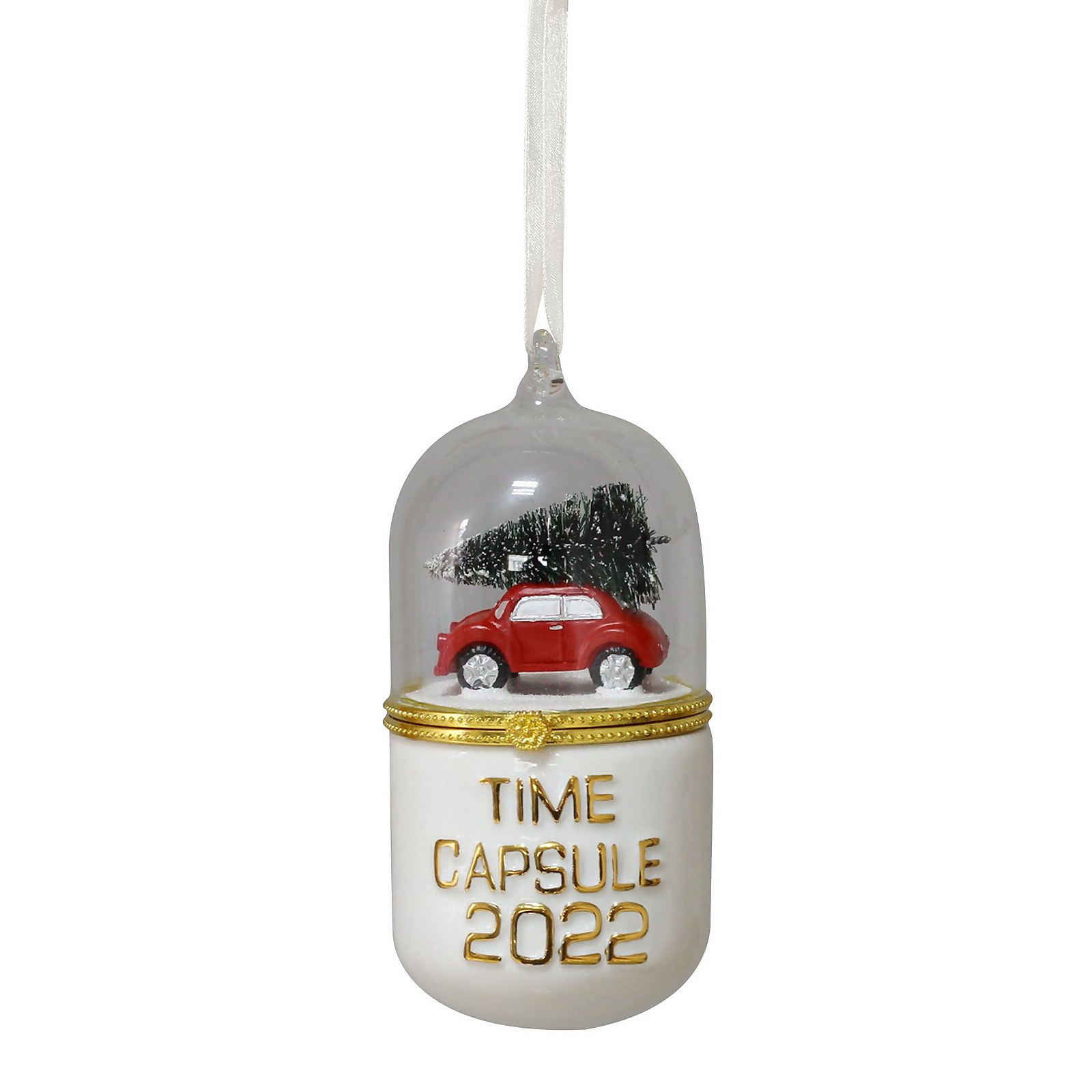 Photo of Red Car Time Capsule Christmas Tree Decoration