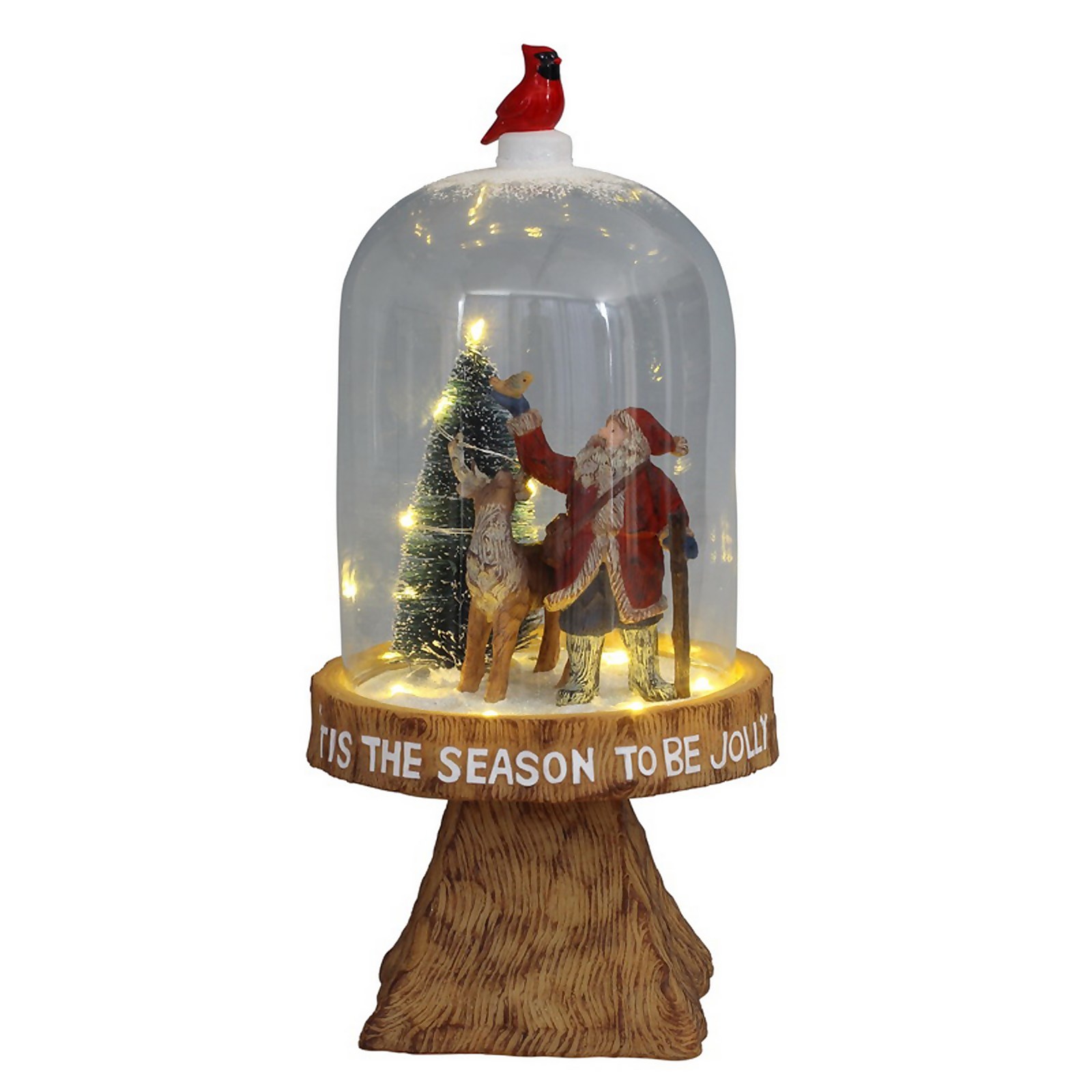 Photo of Santa Light Up Glass Christmas Decoration -battery Operated-