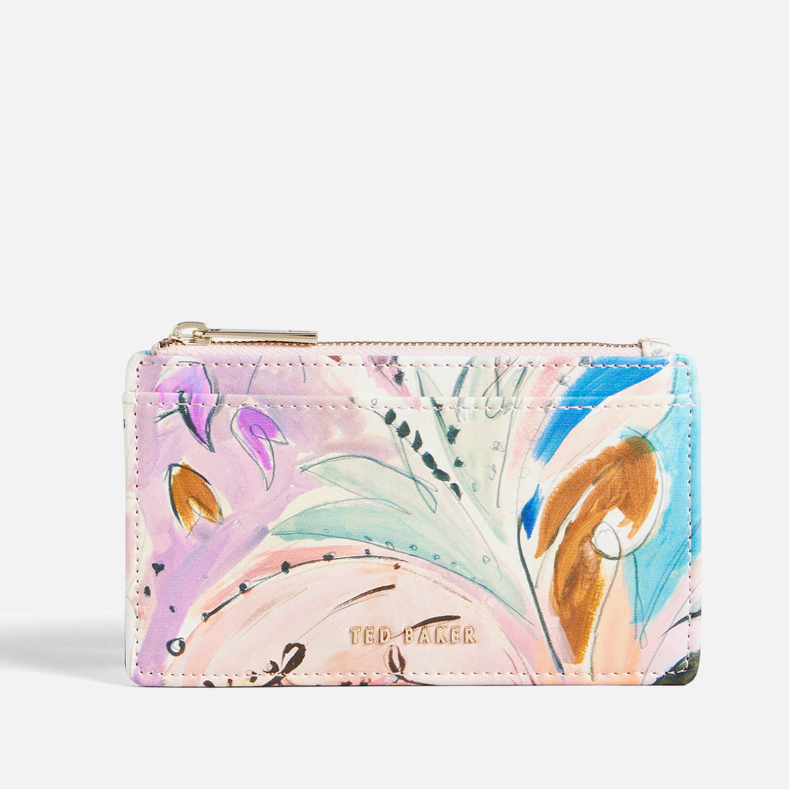 Ted Baker Artin Zip Floral Print Leather Card Holder