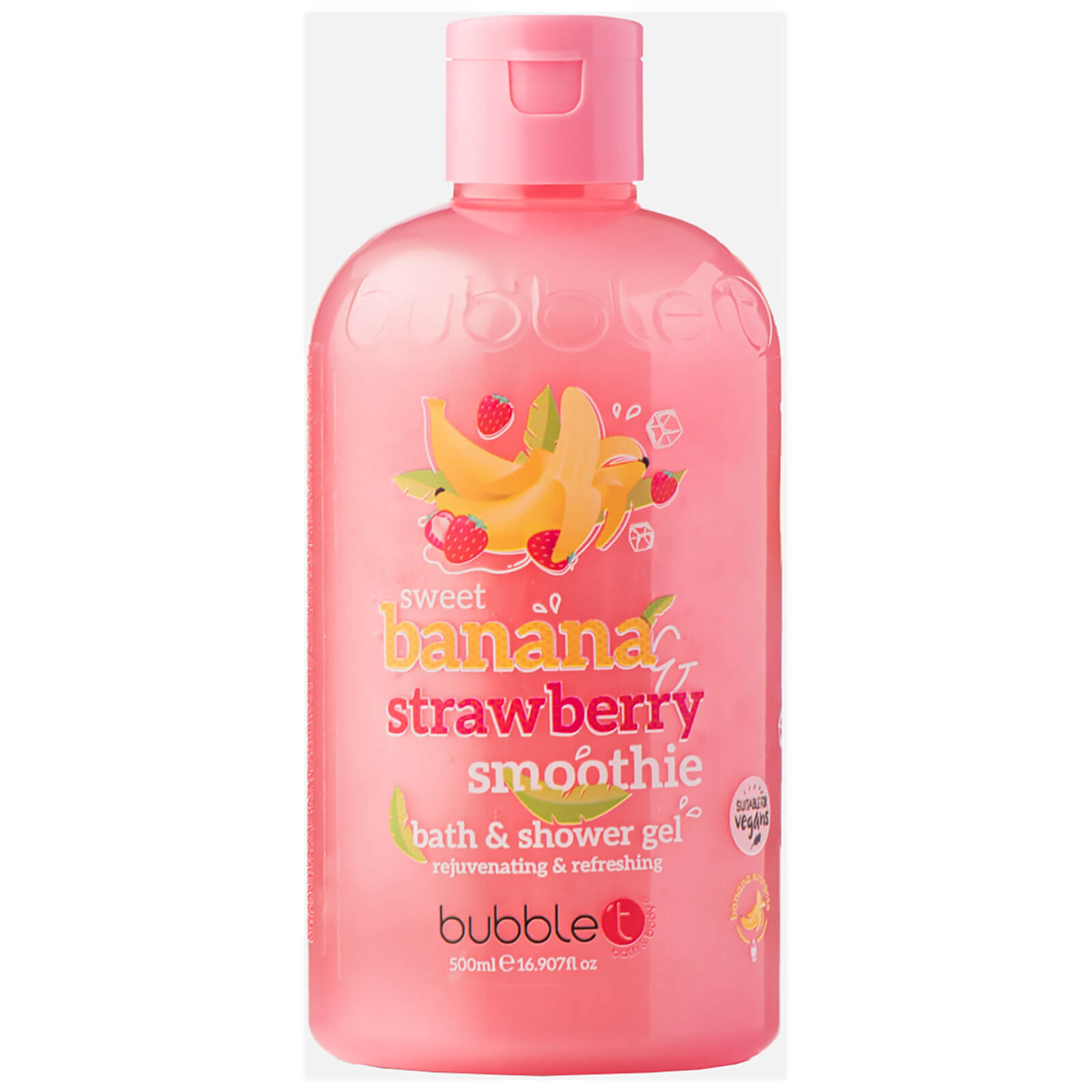 Bubble T Cosmetics Banana and Strawberry Smoothie Bath and Shower Gel 500ml