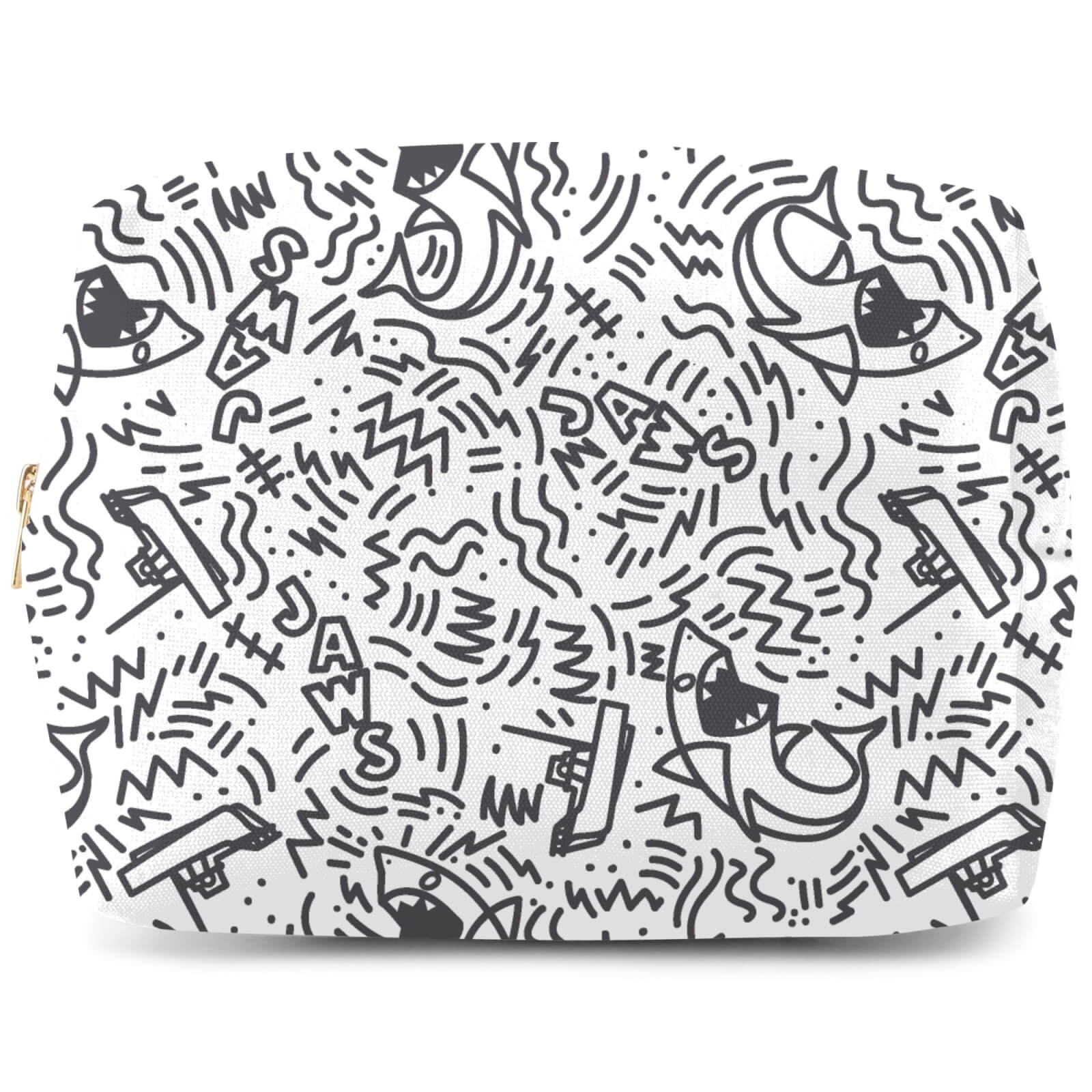 Jaws Doodle Pattern Makeup Bag