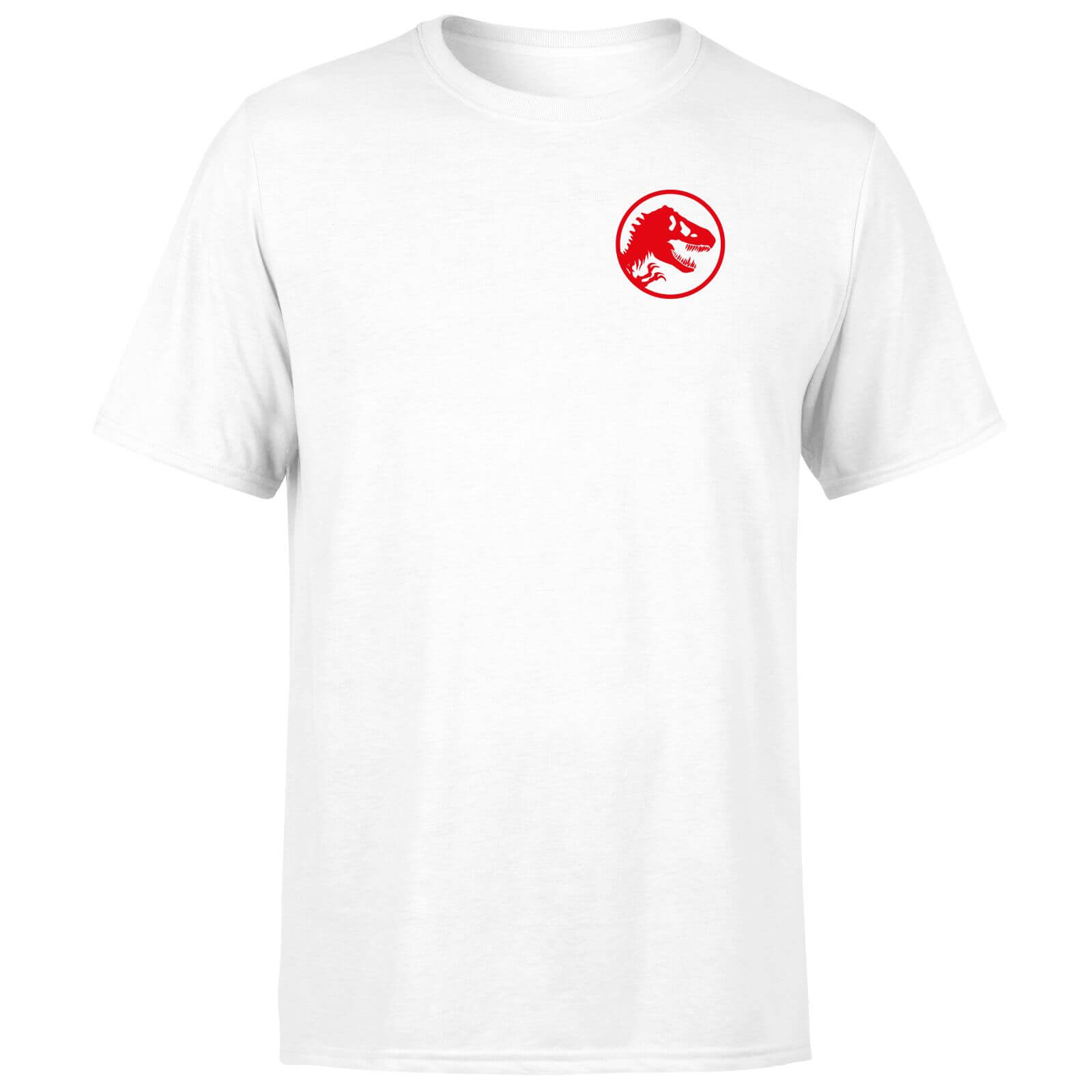 

Jurassic Park Red Logo Embroidered Men's T-Shirt - White - L