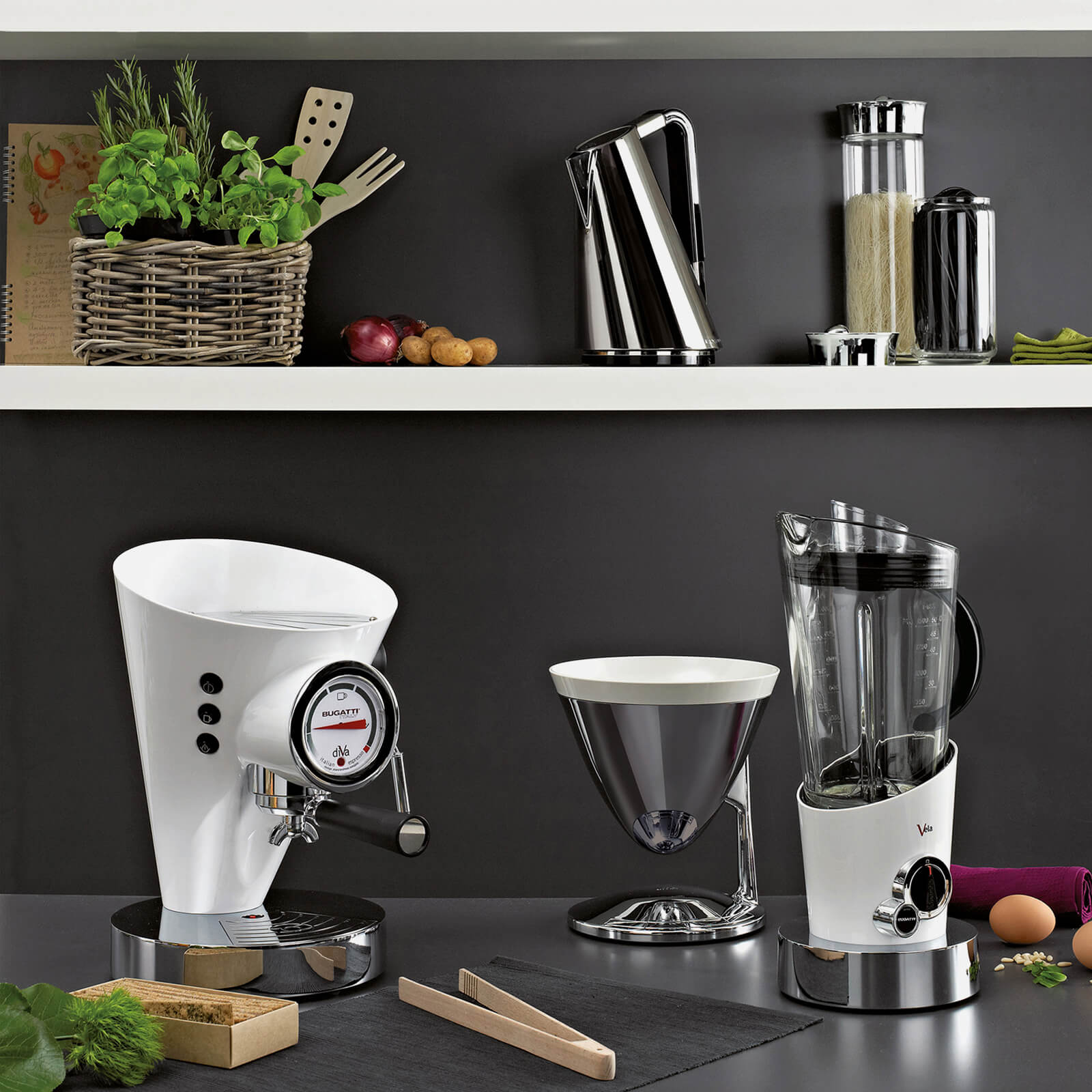 Bugatti Uma Kitchen Scales + Timer - Chrome
