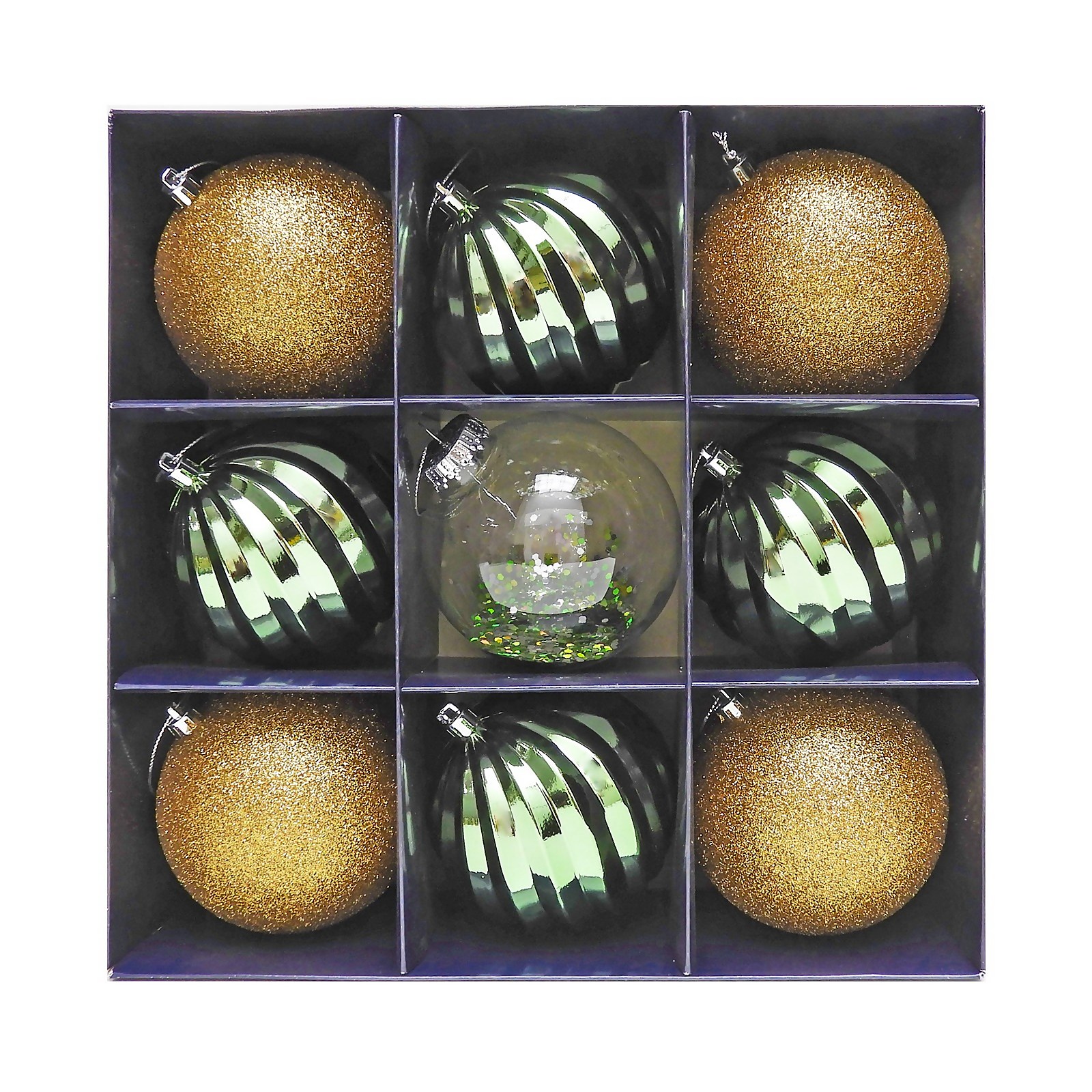 Photo of Refined Nature 100mm Christmas Tree Baubles - Pack Of 9