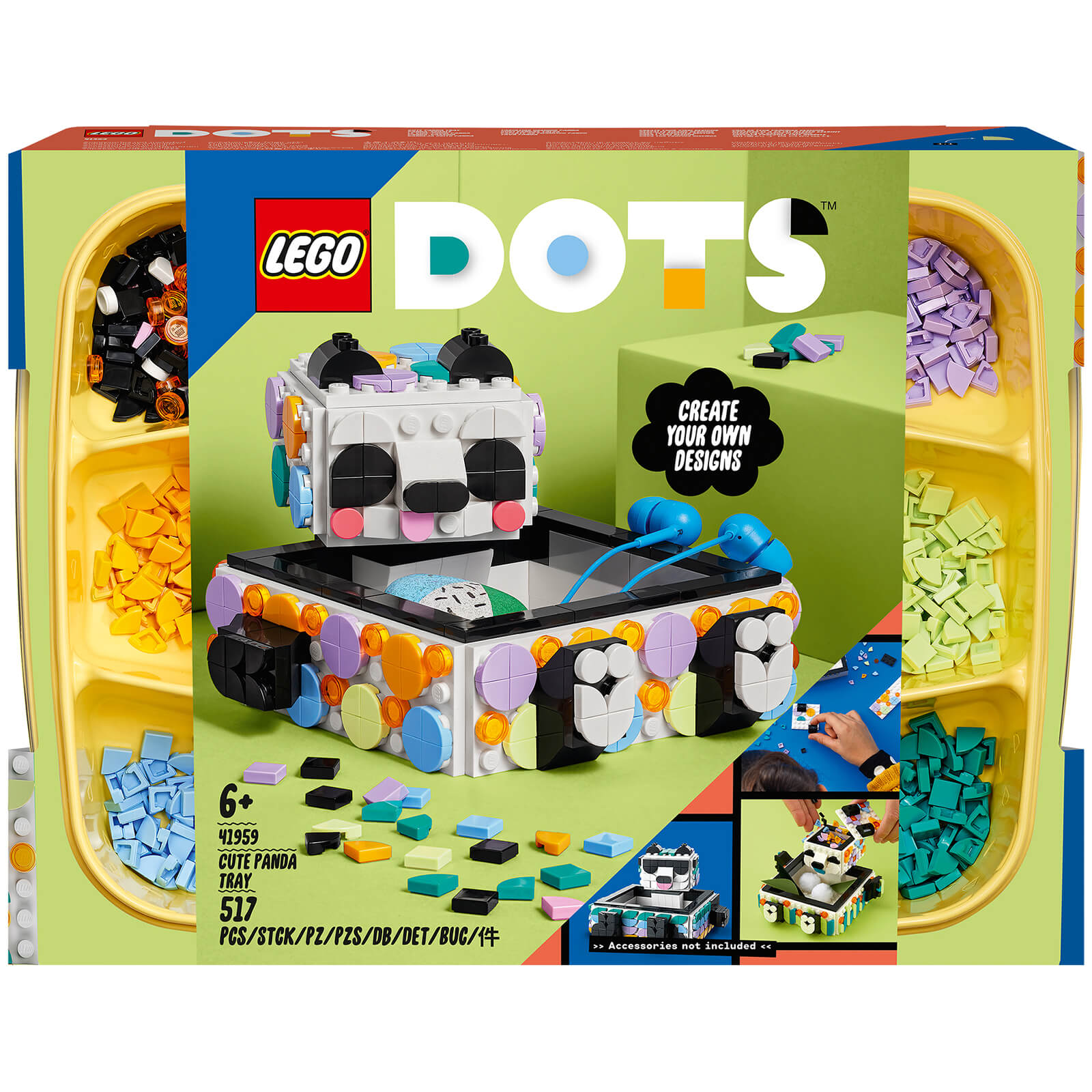 LEGO DOTS: Cute Panda Tray DIY Room Décor Crafts Toy (41959)