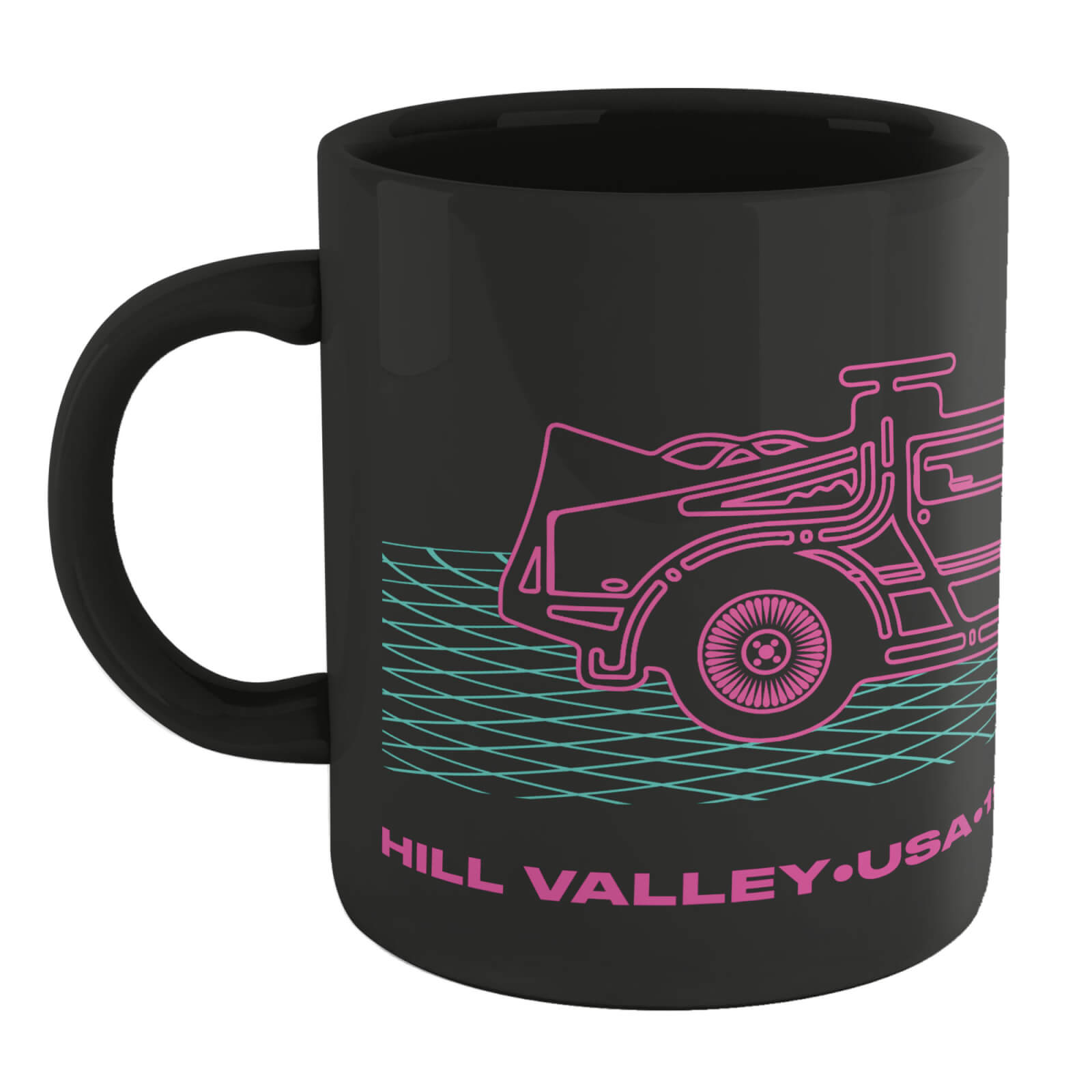 Back To The Future BTTF Neon Delorean Mug - Black