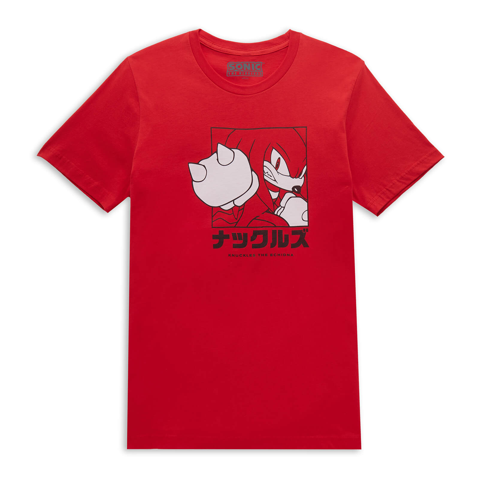 Sonic The Hedgehog Knuckles Katakana Men's T-Shirt - Red - XS