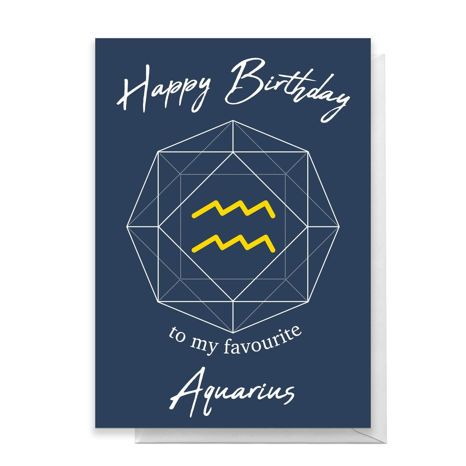 Happy Birthday To My Favourite Aquarius Greetings Card - Large Card